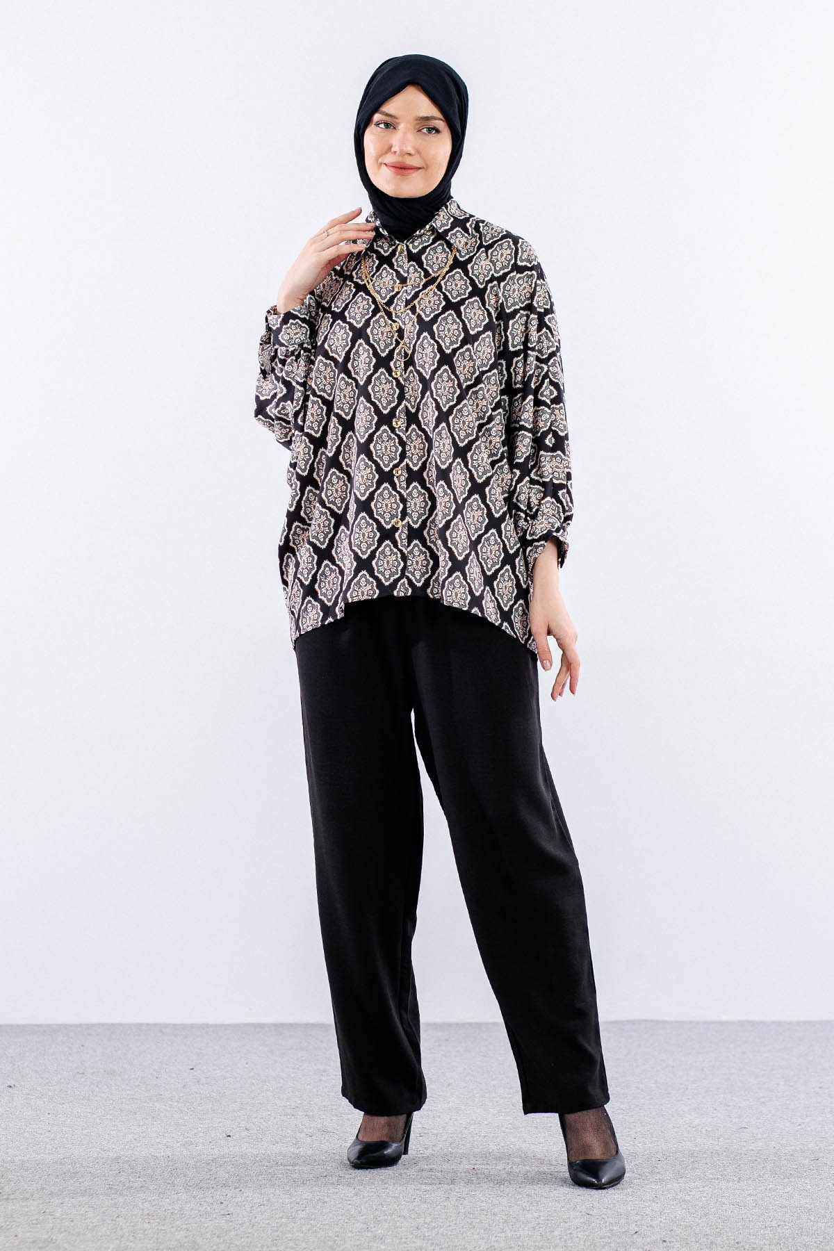 6449 Gömlek 38-44 - Siyah - 3