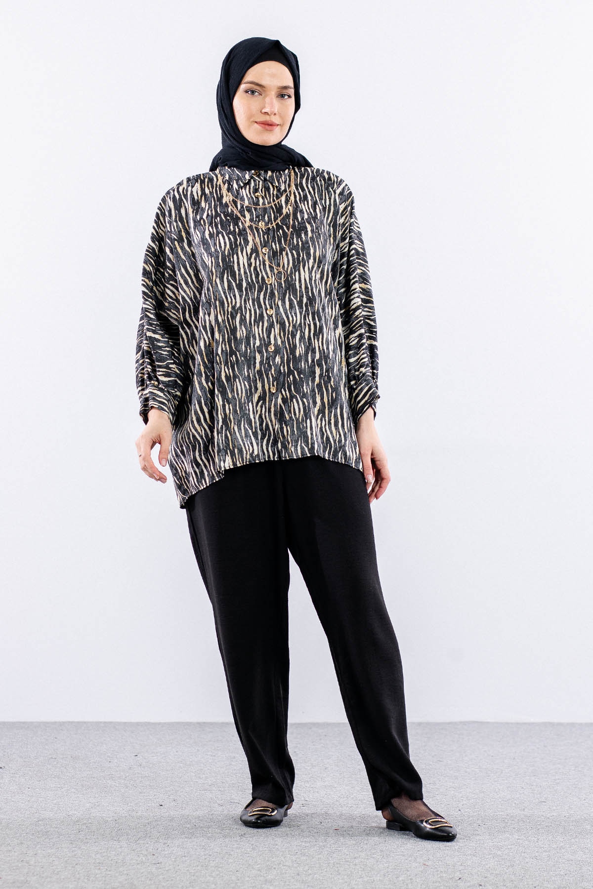 6468  Gömlek 38-44 - Siyah_zebra - 3