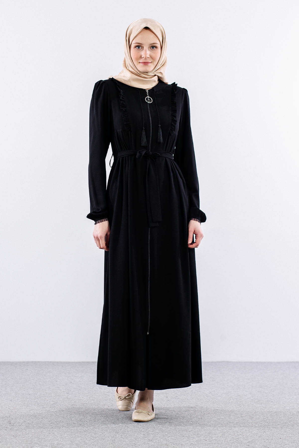 677 Ferace 38-48  Firfir - Siyah - 1