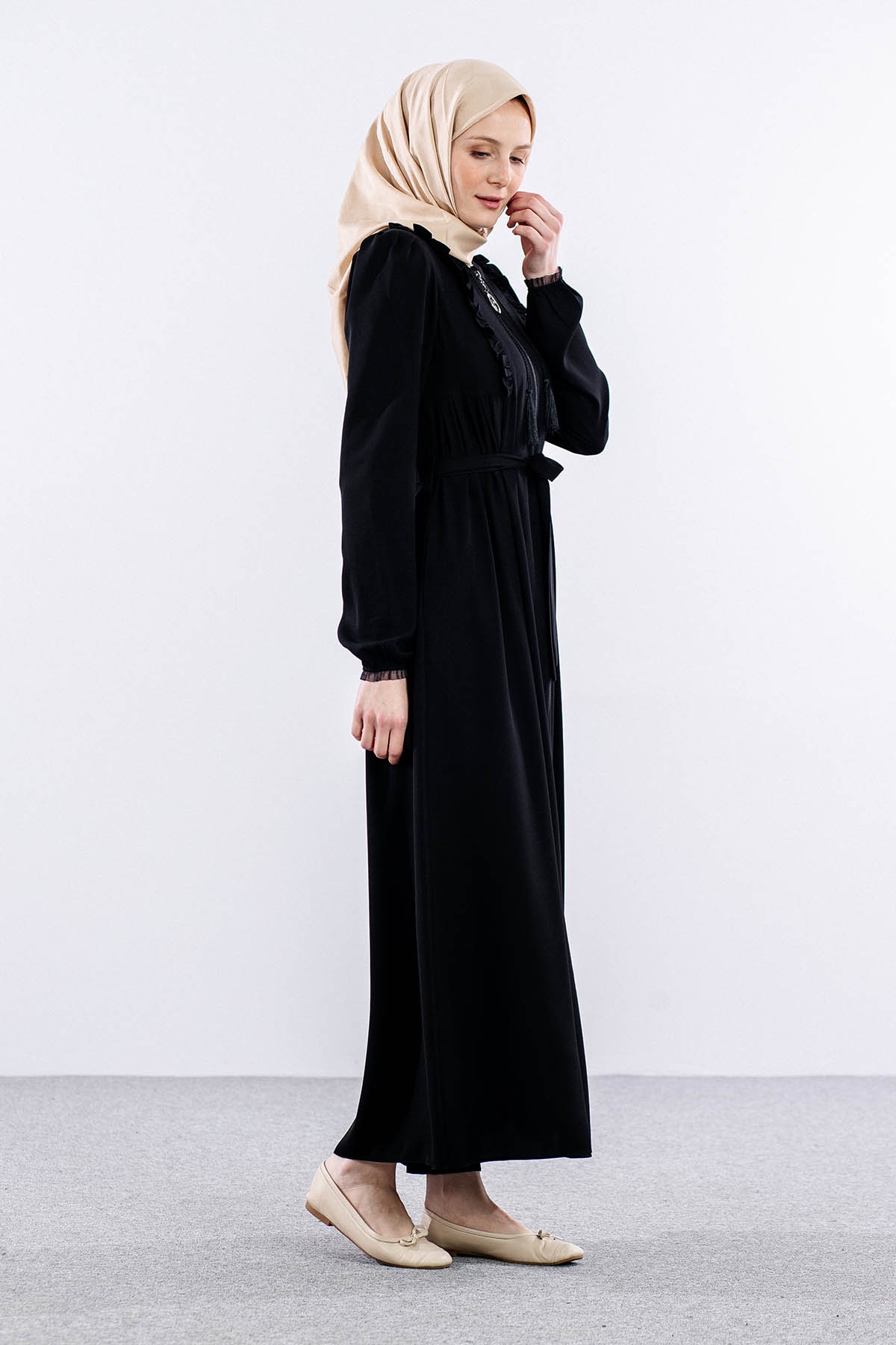 677 Ferace 38-48  Firfir - Siyah - 3