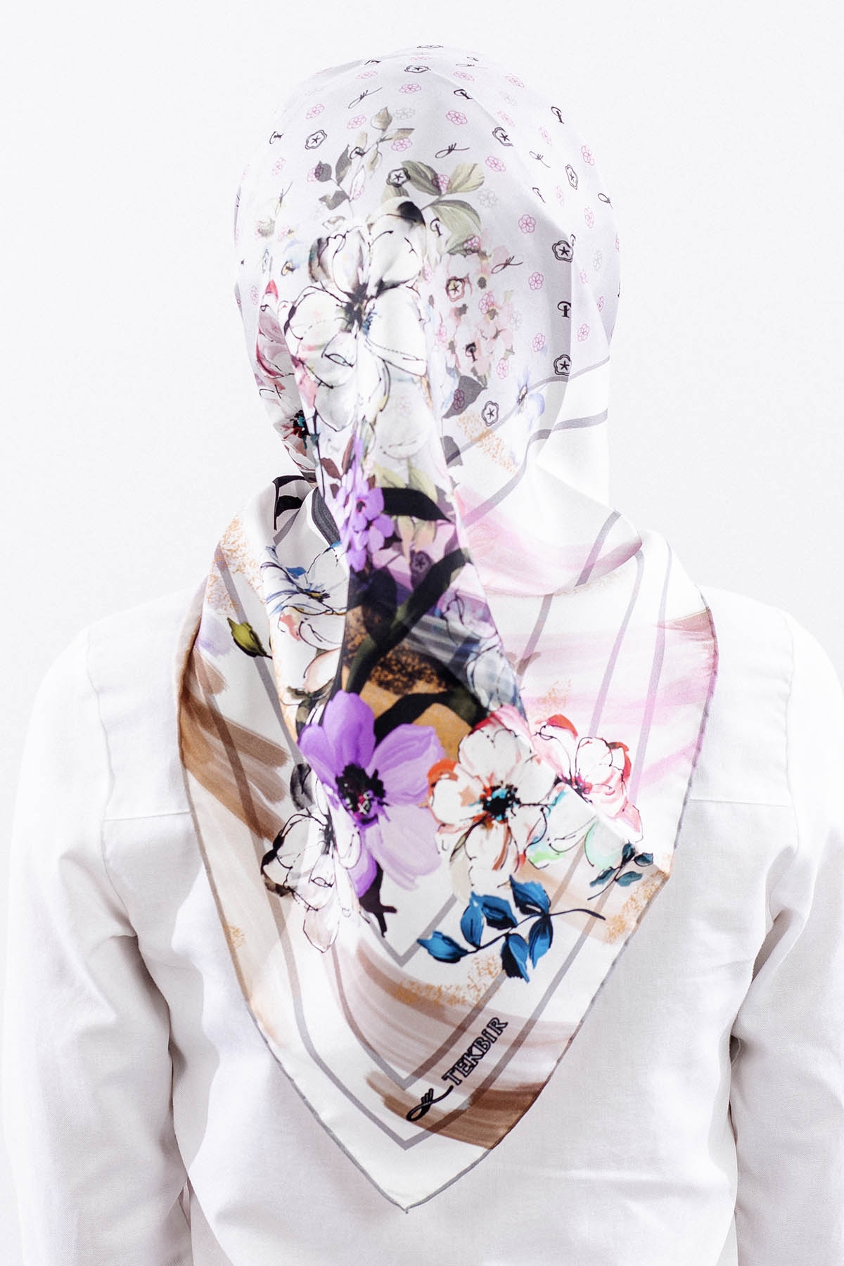 6795 İpek Eşarp 90*90 Tvil Monogram - Mint - 4