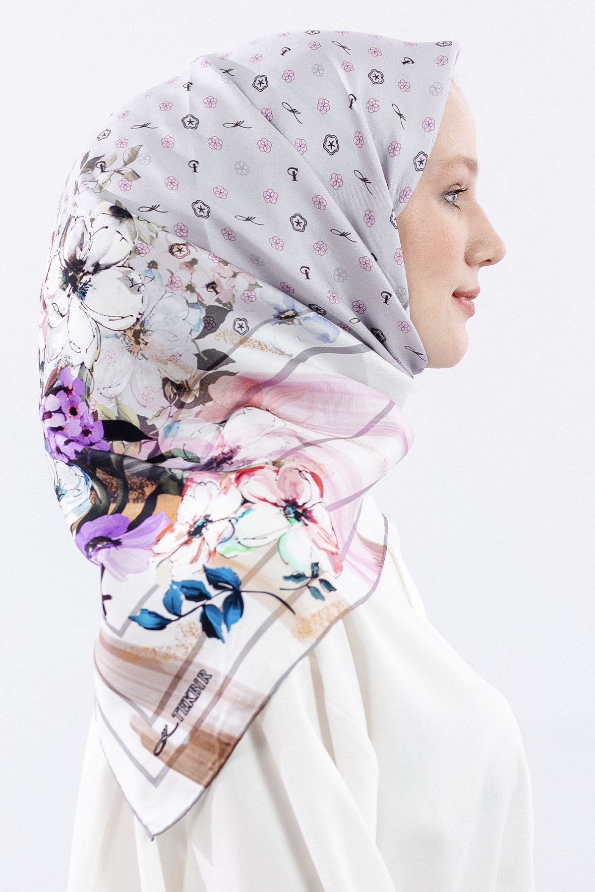 6795 Tvil İpek Eşarp Logo - Gri_lila - 3