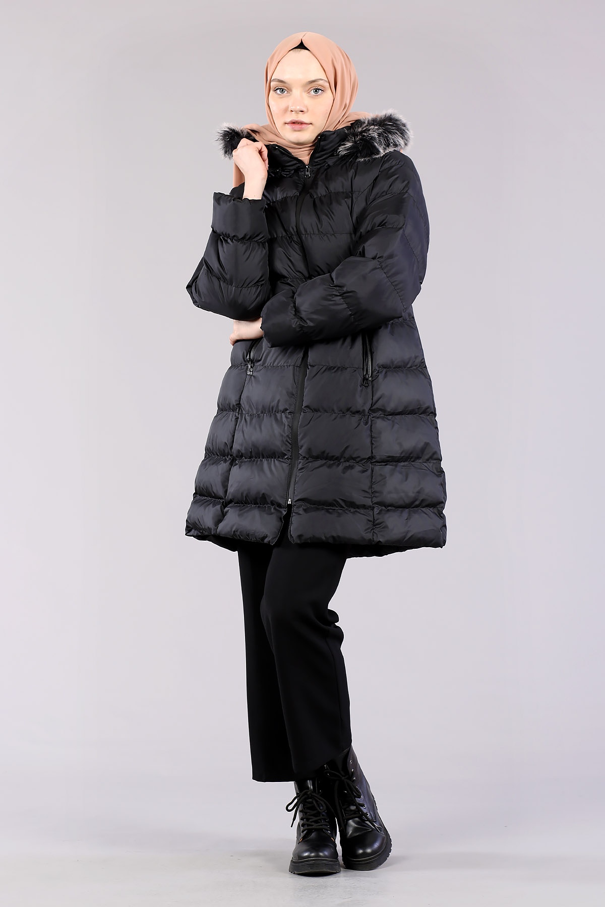 7024 Kulplu Mont S-m-l - Siyah - 1