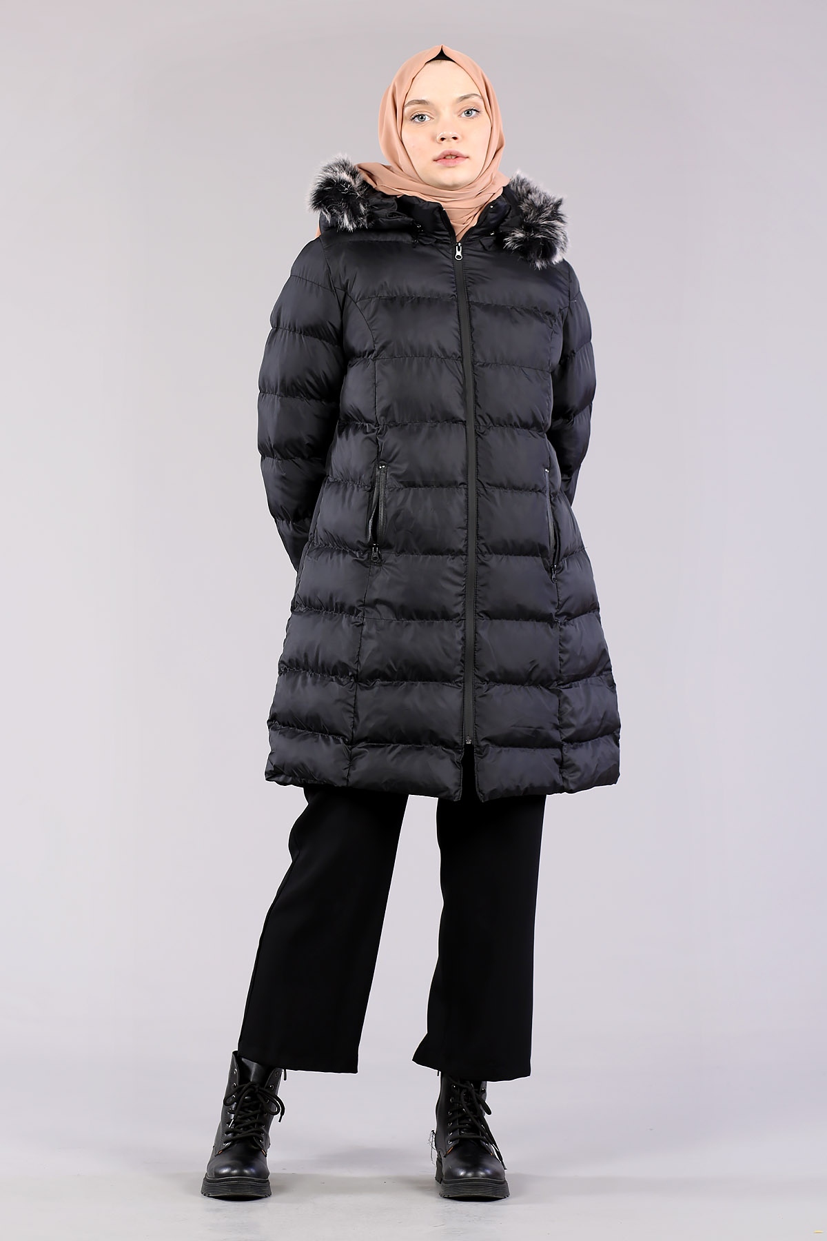7024 Kulplu Mont S-m-l - Siyah - 2