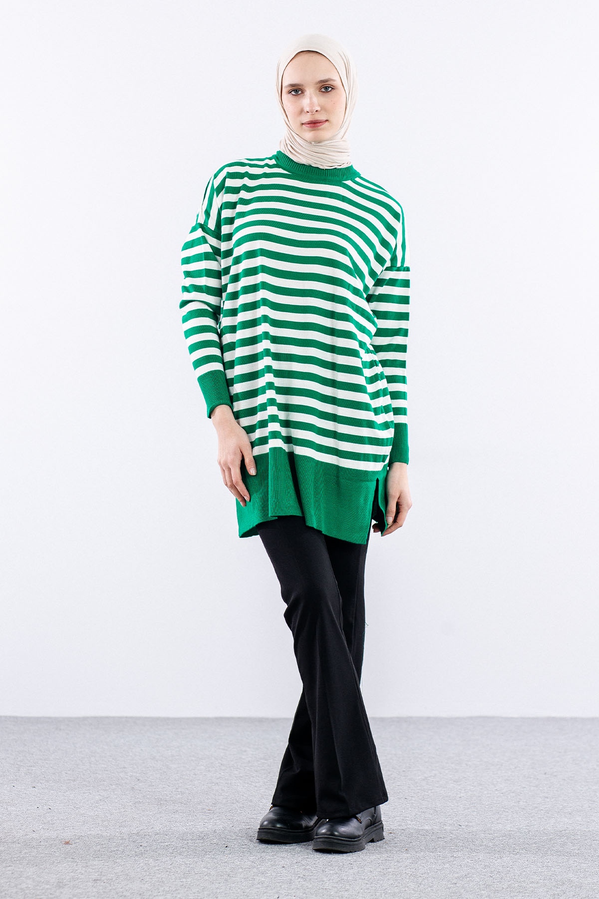 7039 çizgi örme Tunik Tek - Benetton - 1