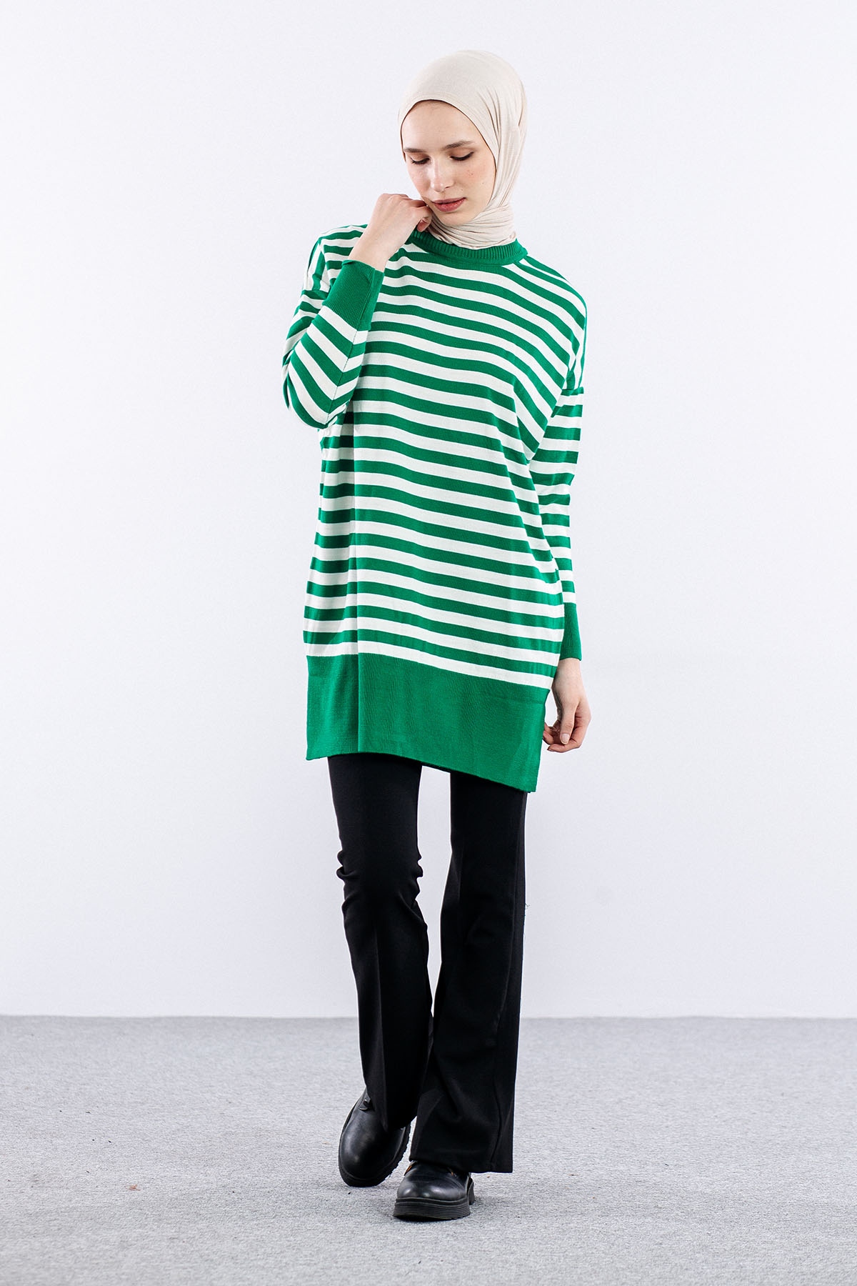 7039 çizgi örme Tunik Tek - Benetton - 2