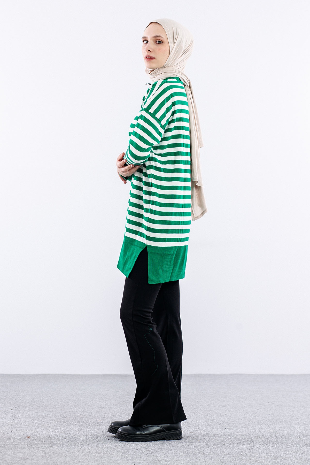 7039 çizgi örme Tunik Tek - Benetton - 3