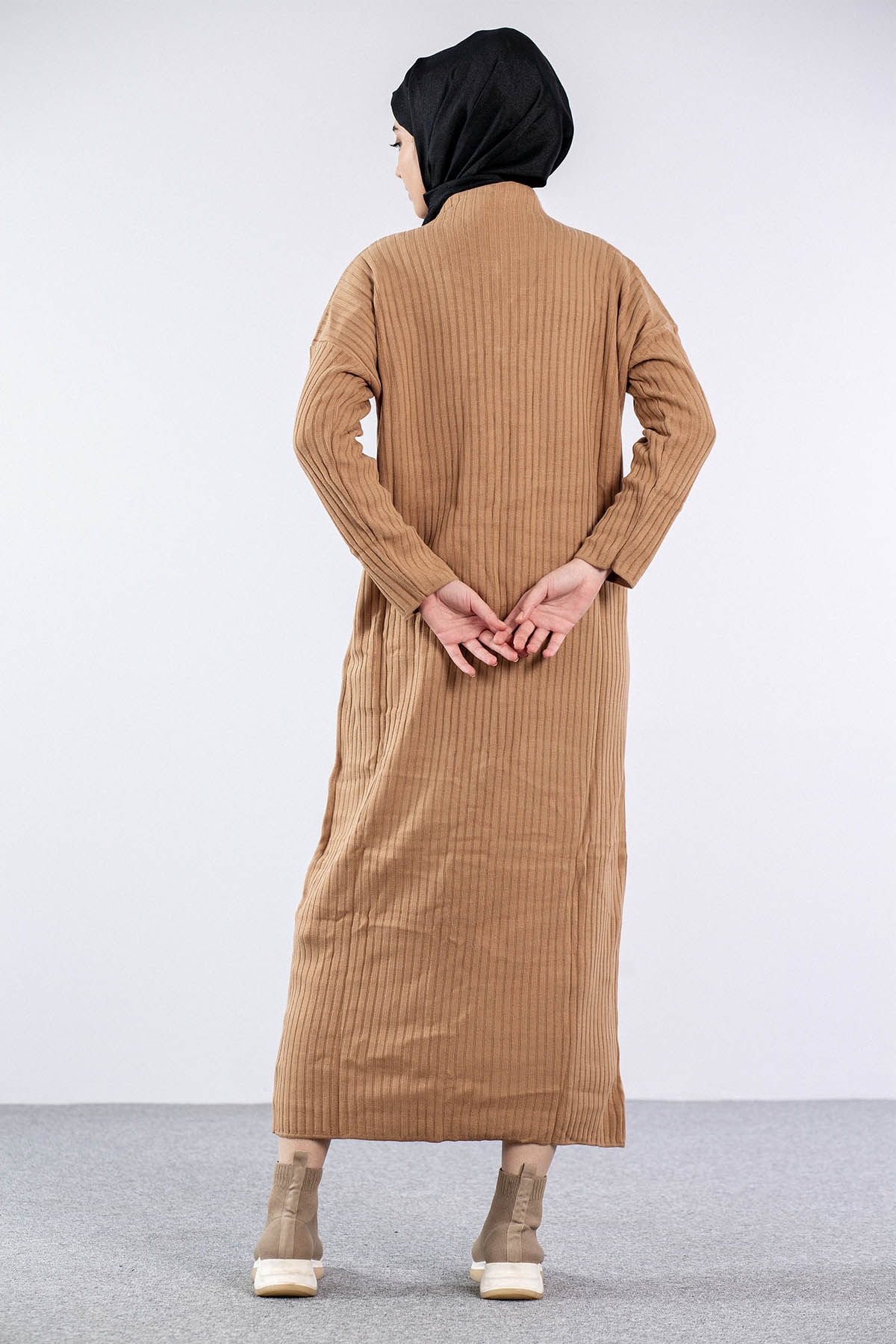 7051 Elbise Tek Ferm - Camel - 4