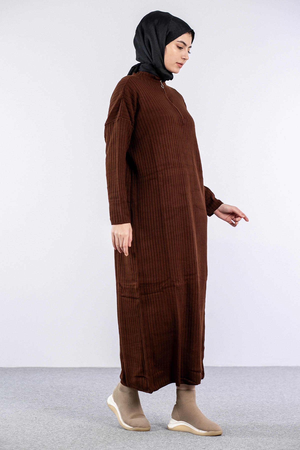 7051 Elbise Tek Ferm - Kahve - 2