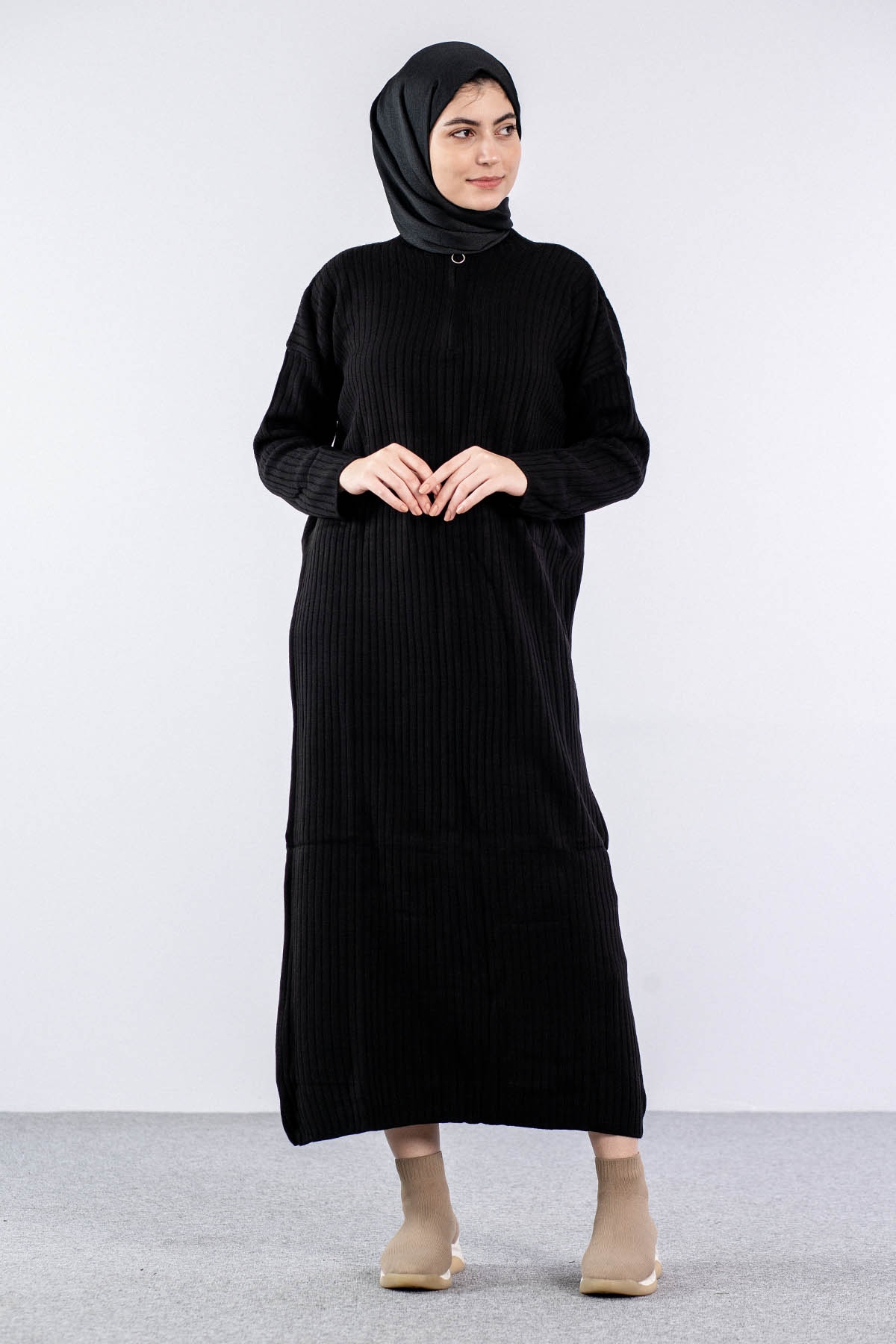 7051 Elbise Tek Ferm - Siyah - 1