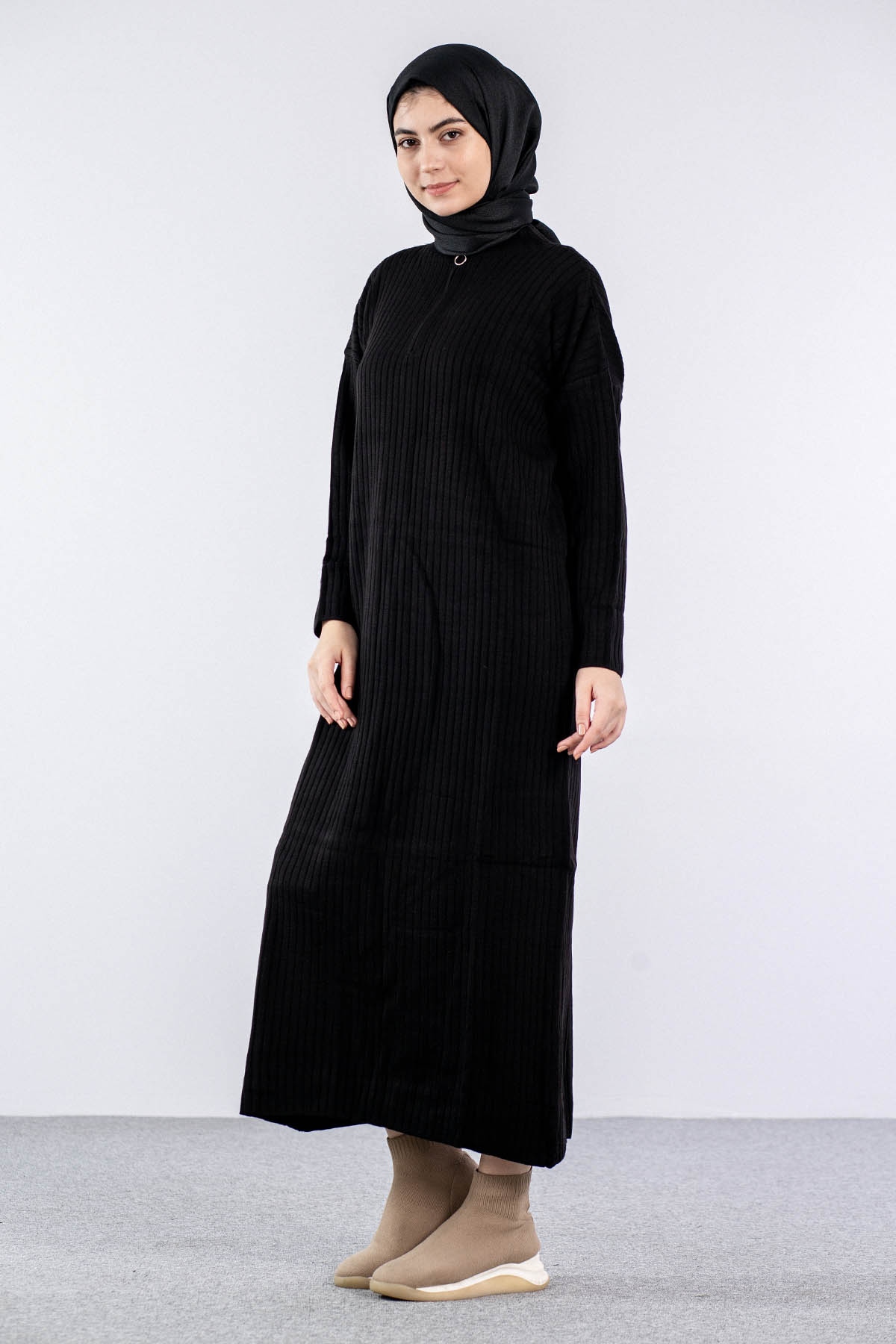 7051 Elbise Tek Ferm - Siyah - 3