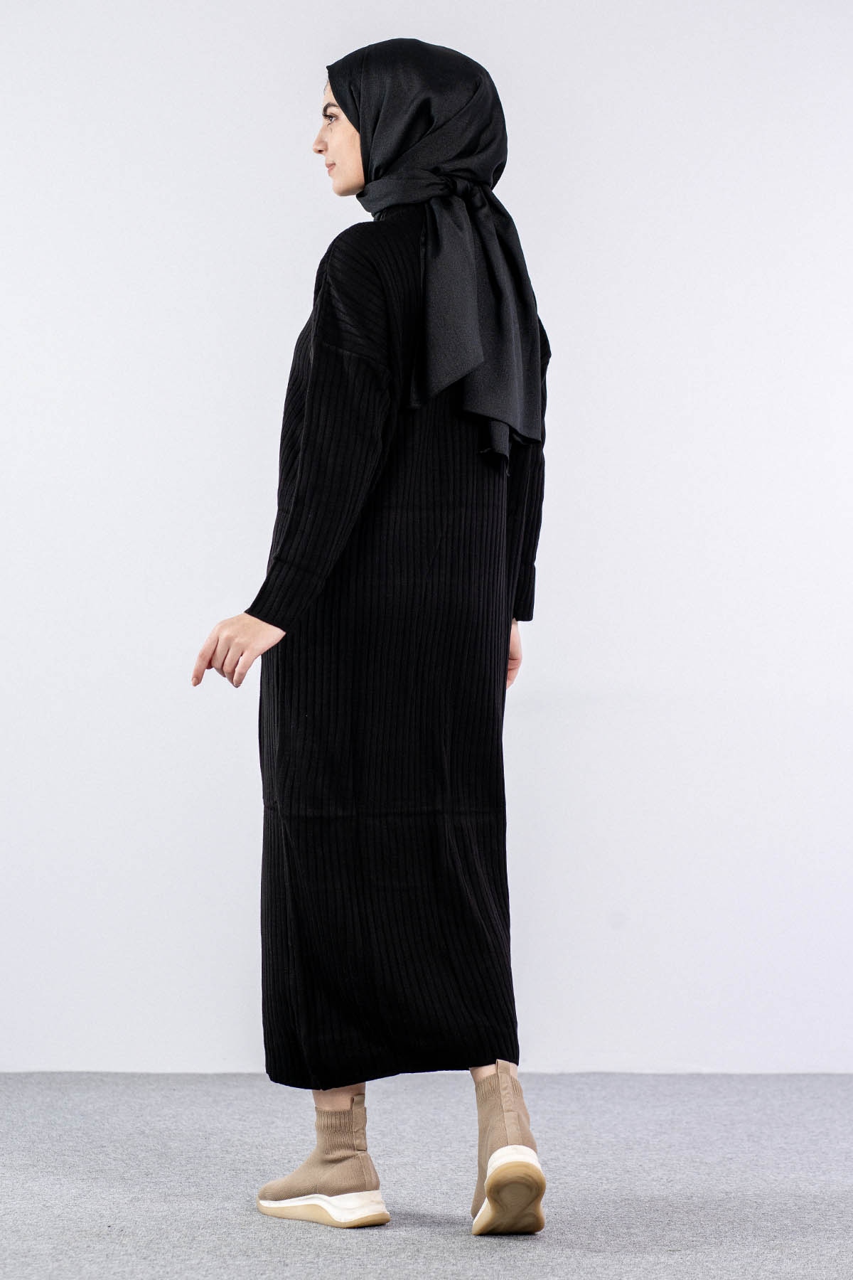 7051 Elbise Tek Ferm - Siyah - 4