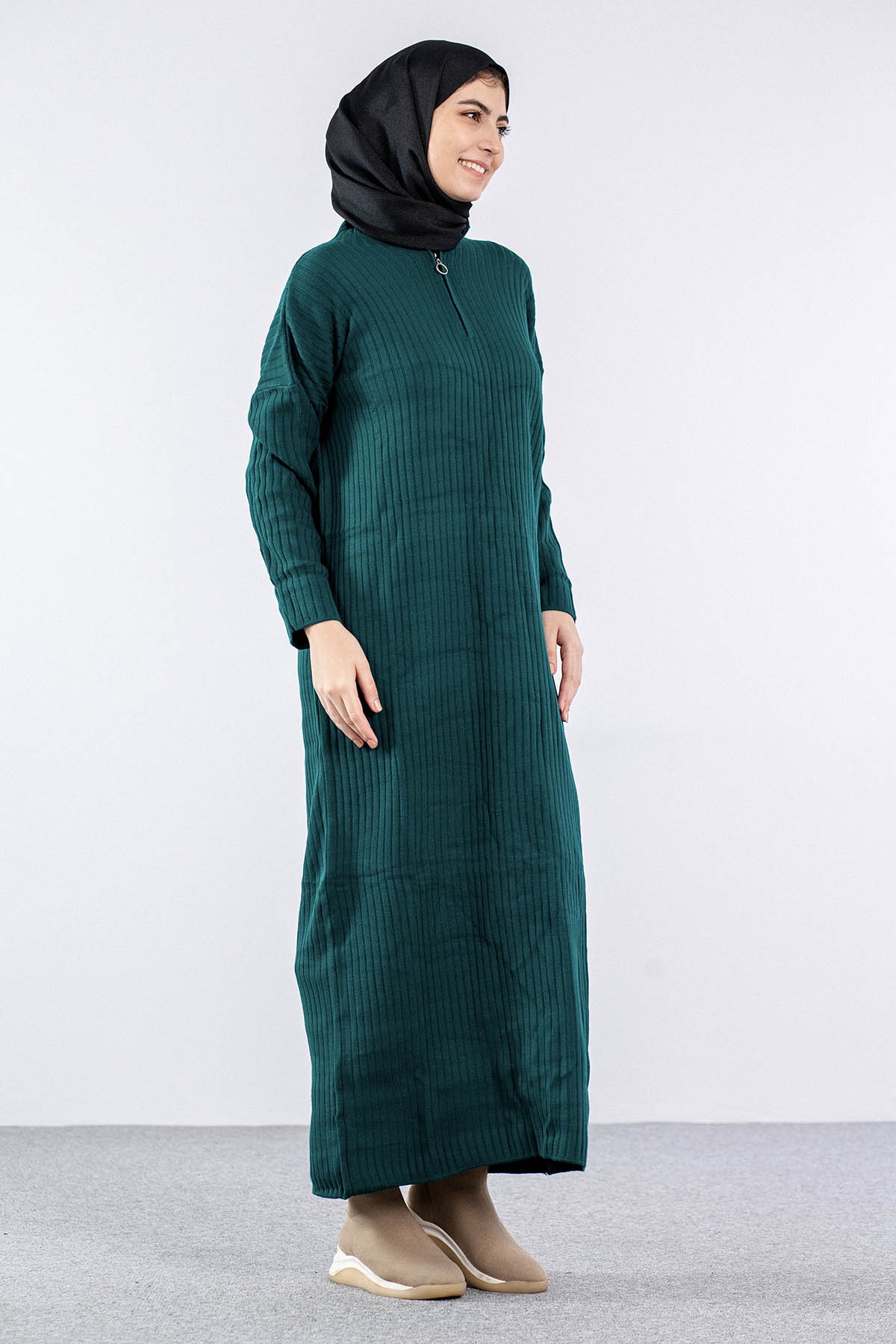 7051 Elbise Tek Ferm - Yesil - 4