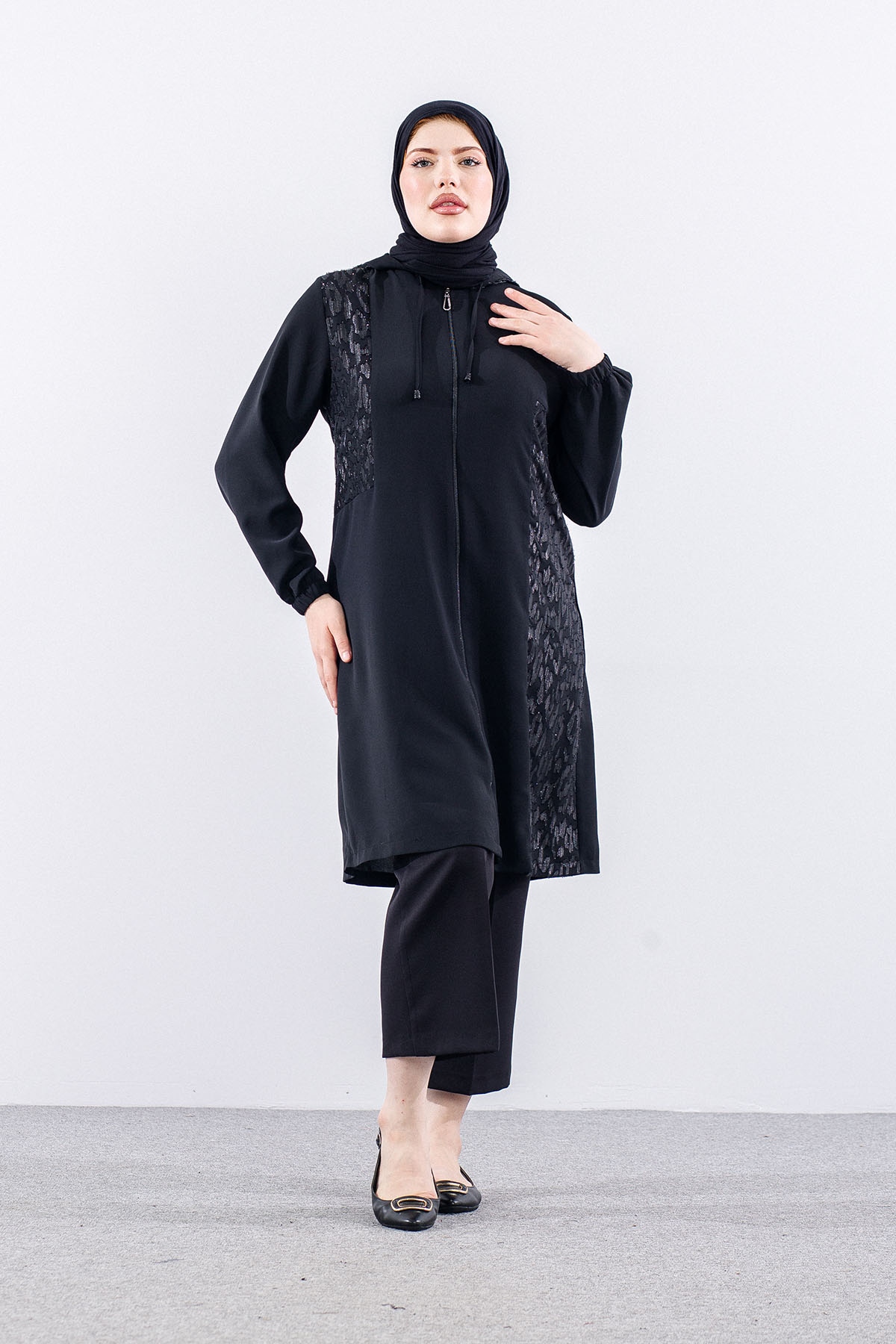 7056 Lt Kap 46-52 şik - Siyah - 1