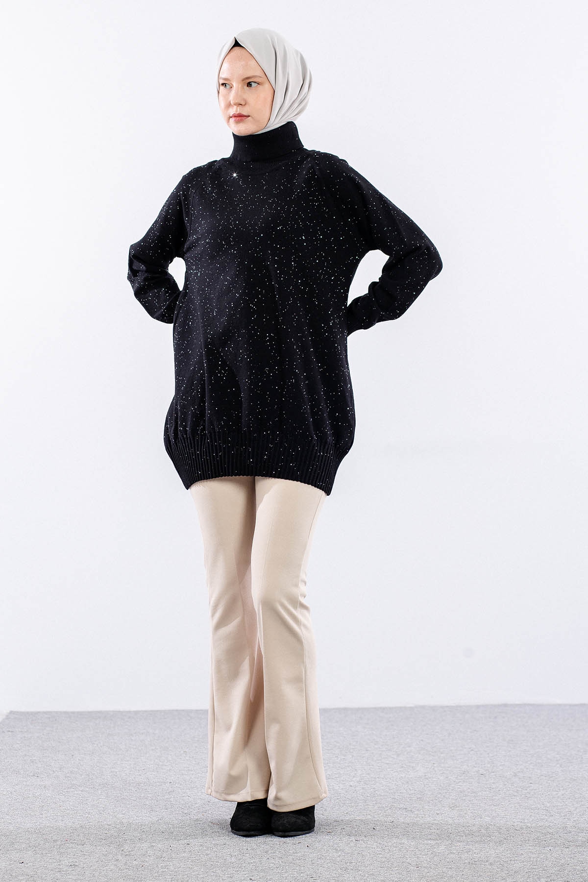 7350 Triko Kazak Tek - Siyah - 1