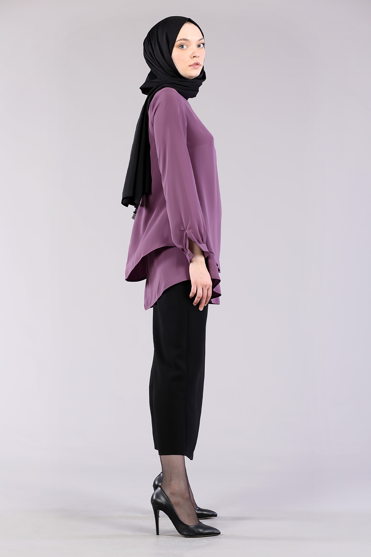 7385 çift Kat Bluz 40-48 - Pudra - 2