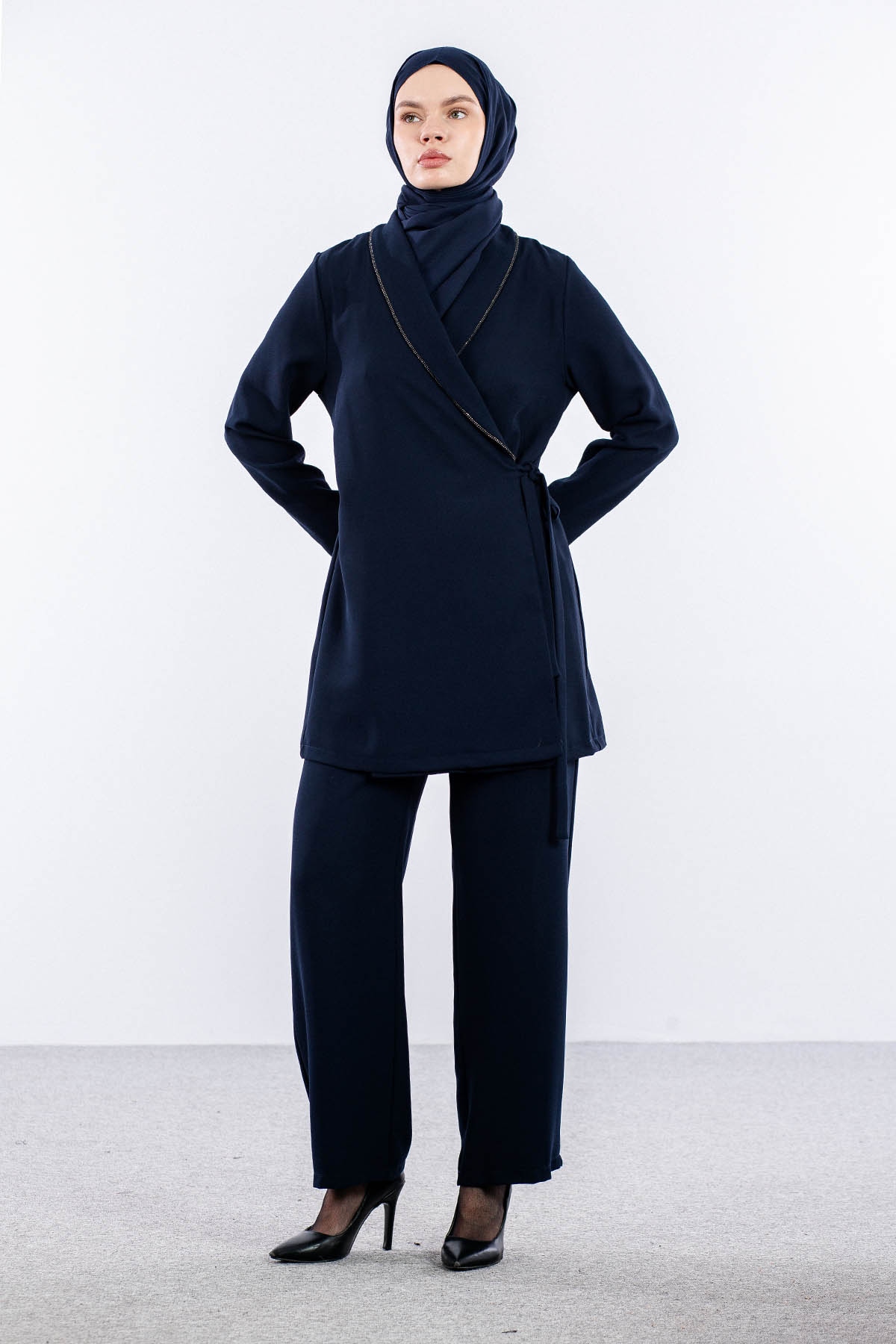 7558 Takim 40-48 Tas Detay - Lacivert - 1