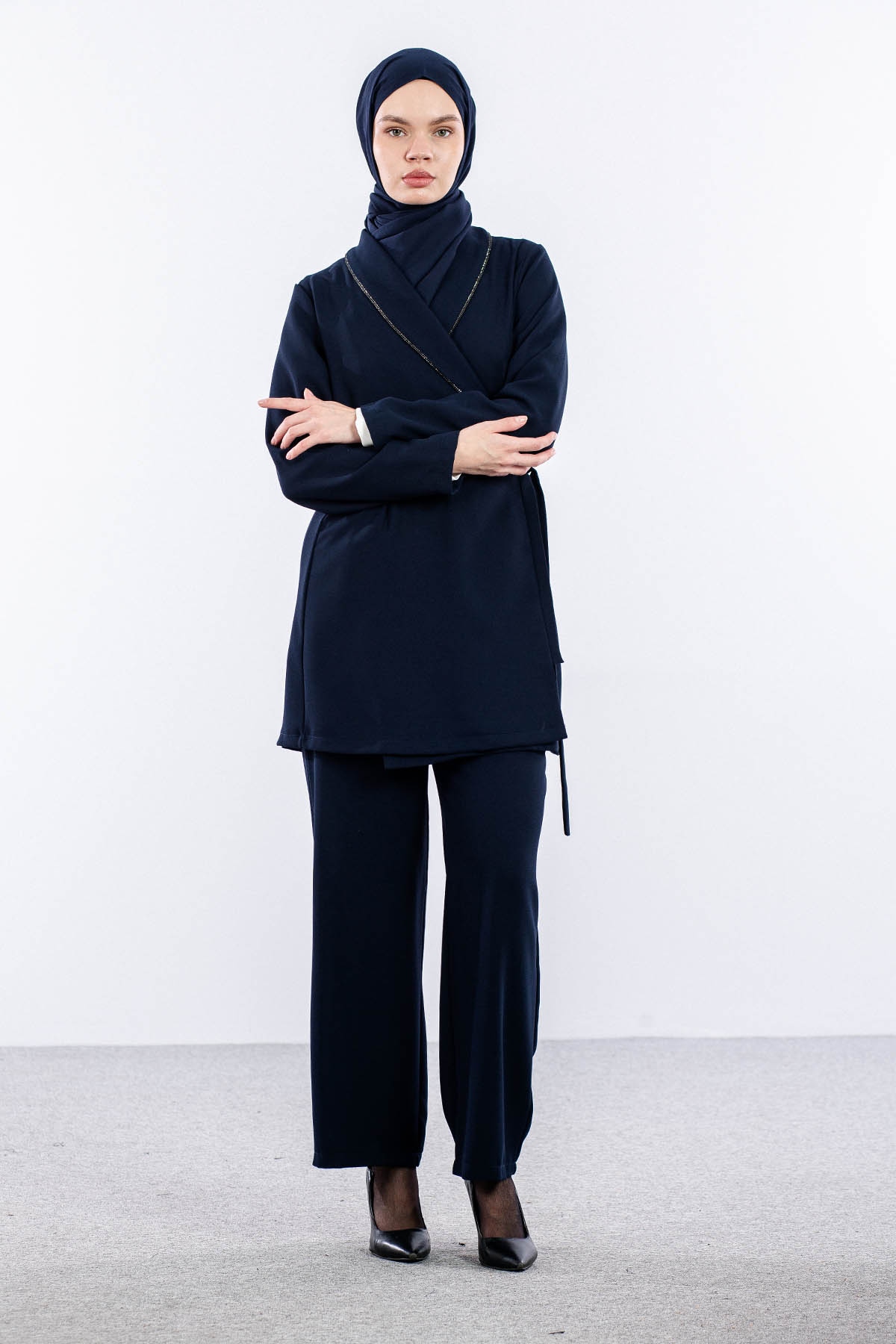 7558 Takim 40-48 Tas Detay - Lacivert - 2