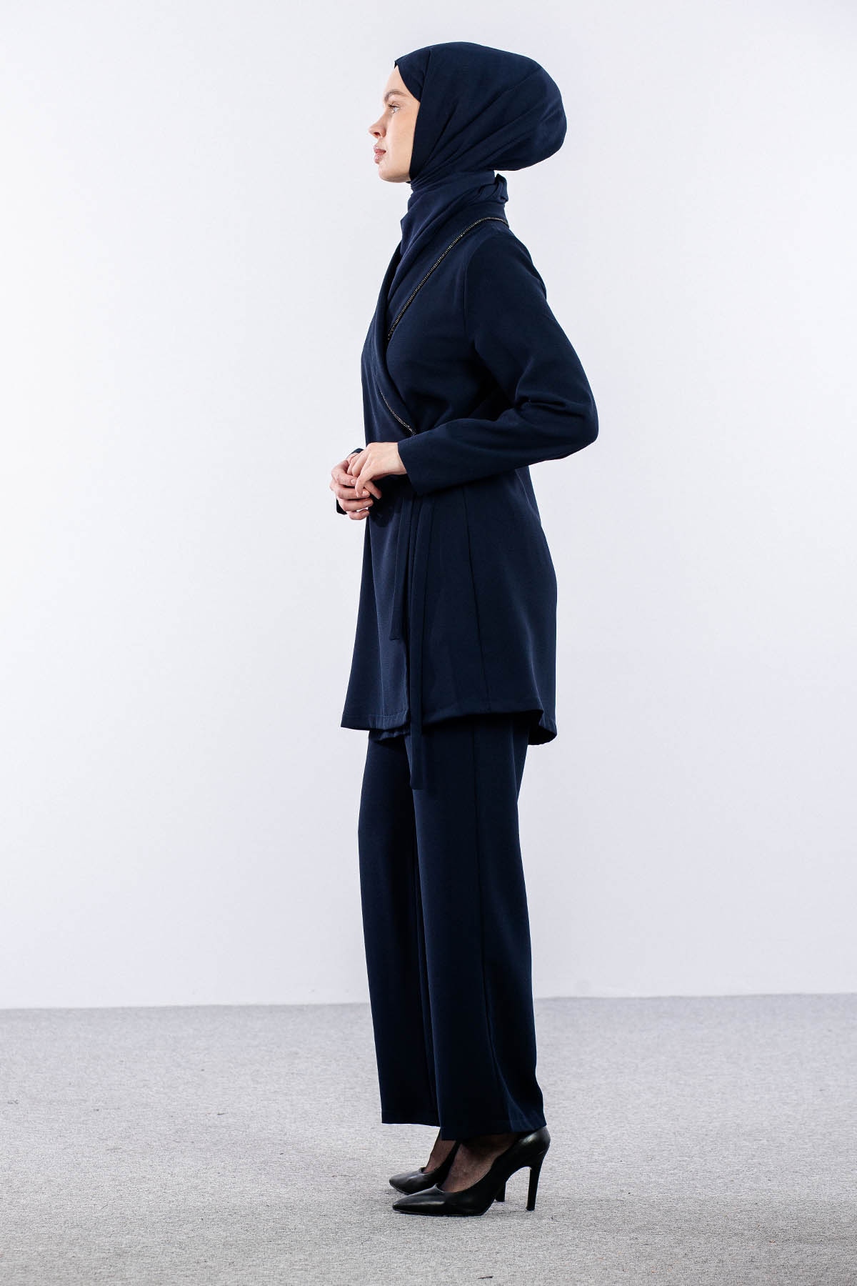 7558 Takim 40-48 Tas Detay - Lacivert - 4