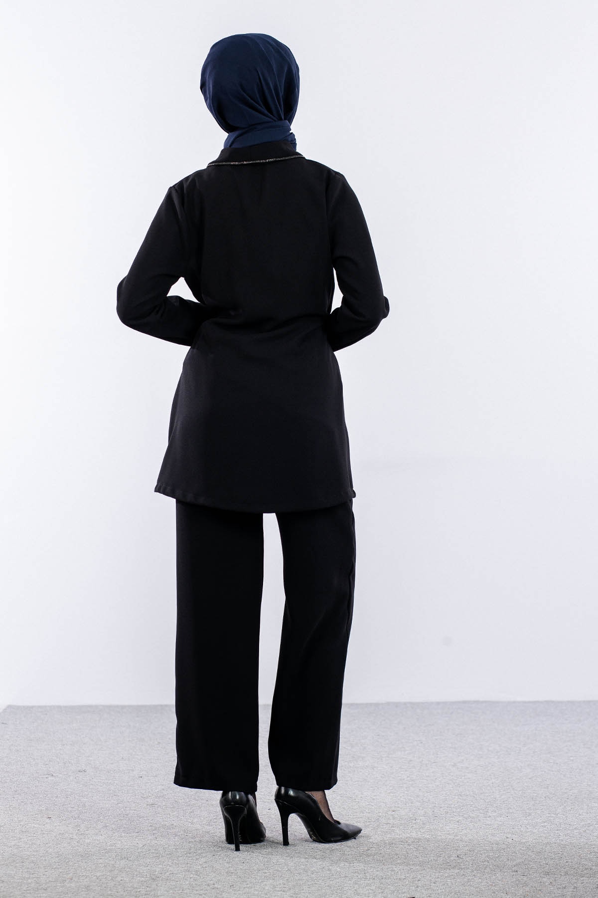 7558 Takim 40-48 Tas Detay - Siyah - 5