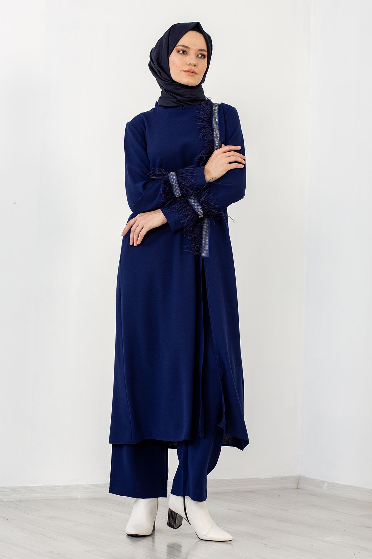 7561 2 Li Tüylü Takim 42-50 - Indigo - 1