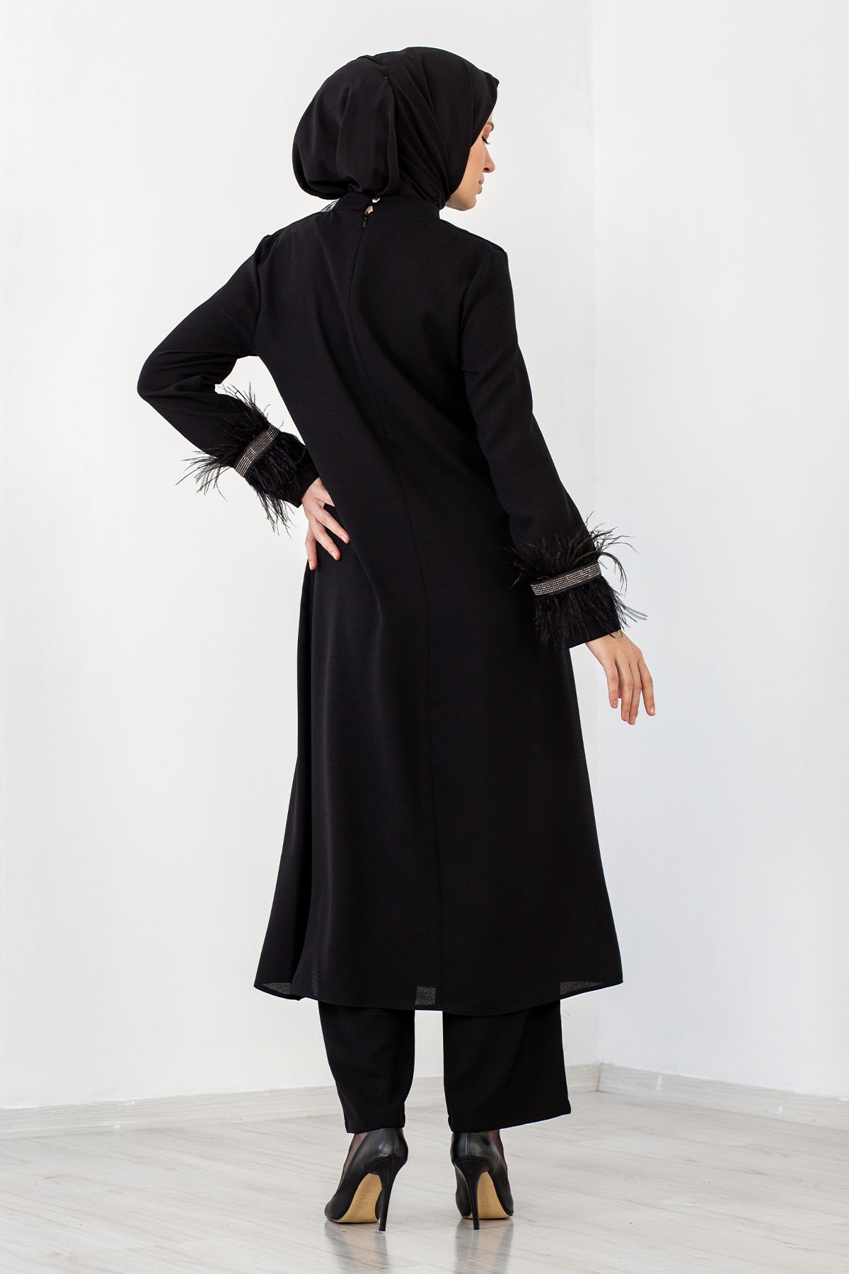 7561 2 Li Tüylü Takim 42-50 - Siyah - 5