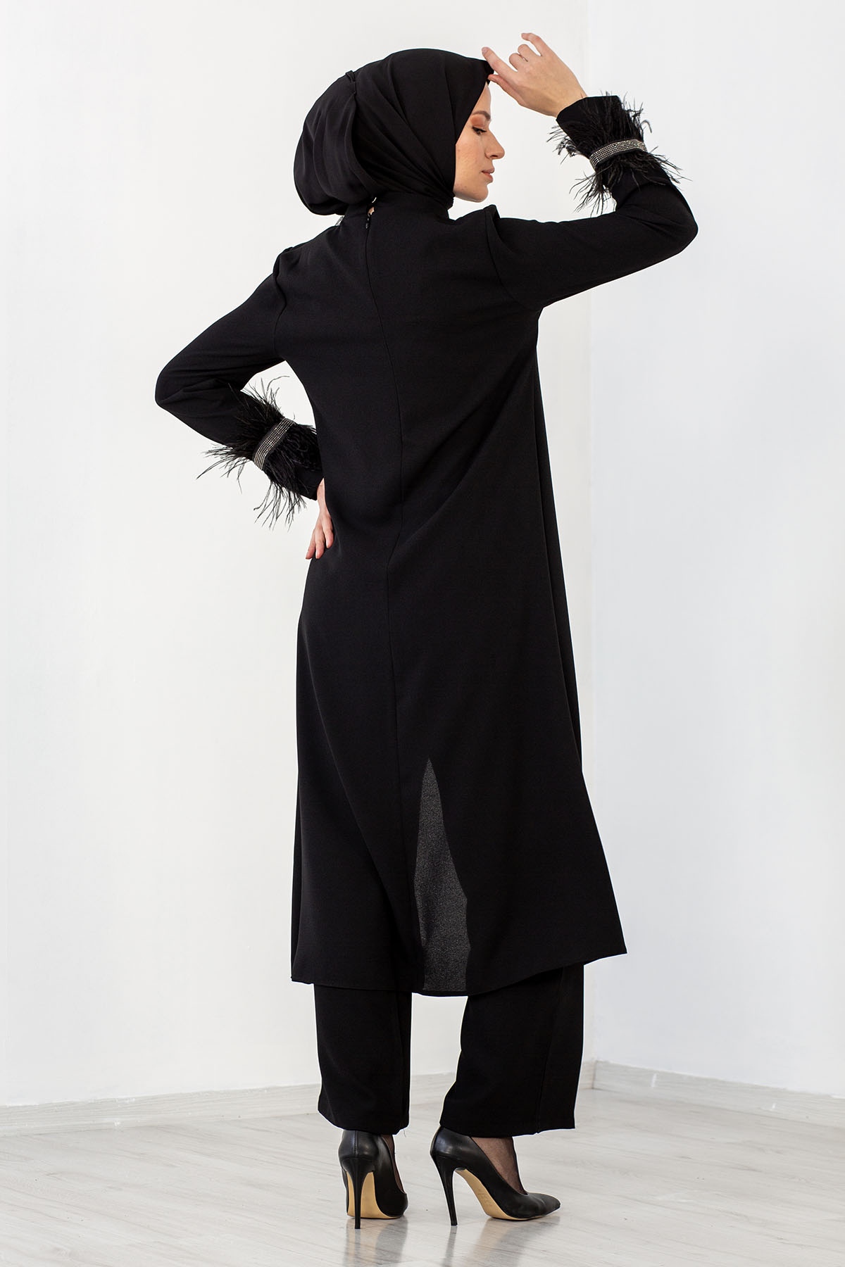 7561 2 Li Tüylü Takim 42-50 - Siyah - 6