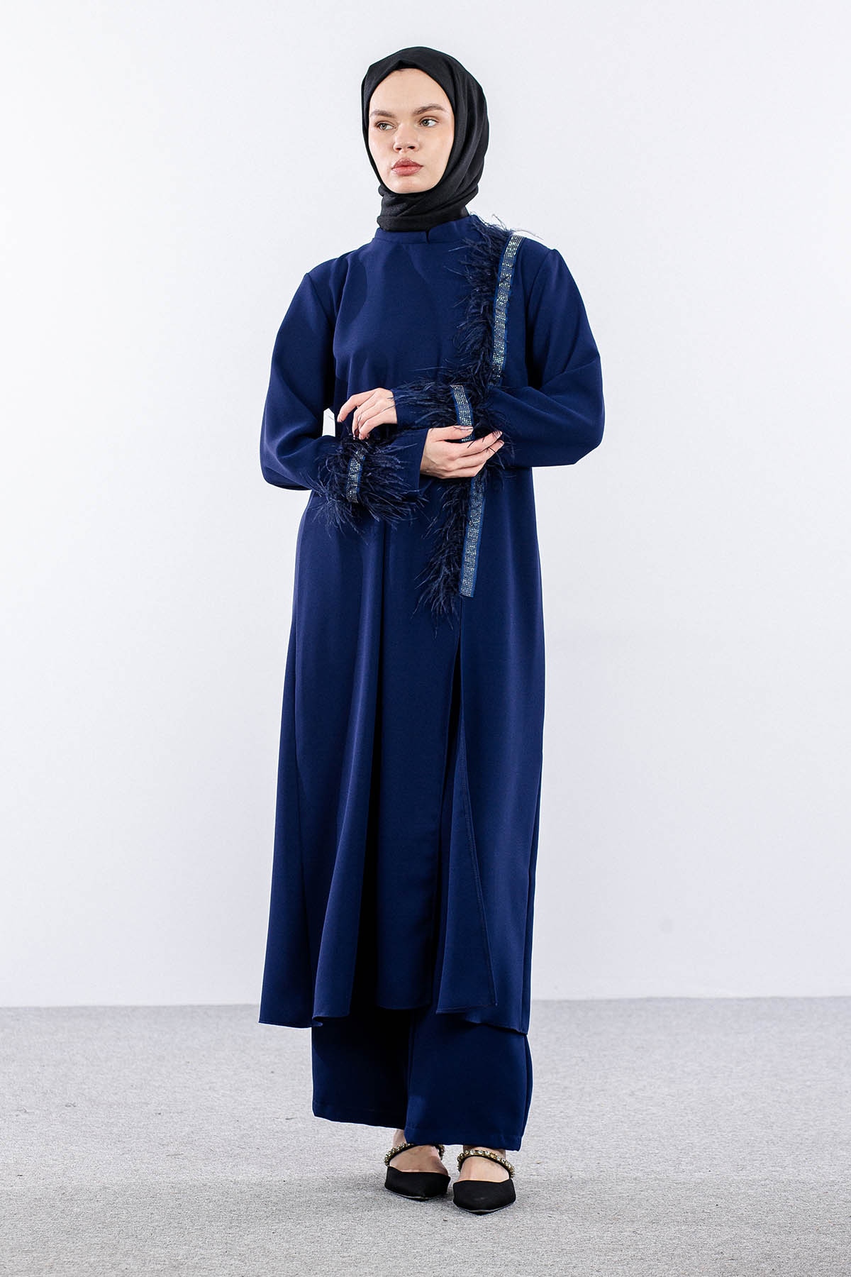 7561 Takim 44-52 Tuylu Şık Tasli - Sax - 1