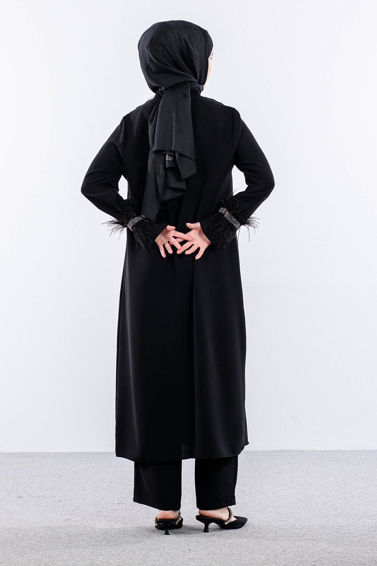 7561 Takim 44-52 Tuylu Şık Tasli - Siyah - 5