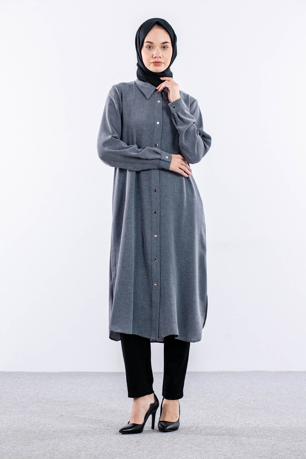 7596 Tunik 40-48 - Gri - 1