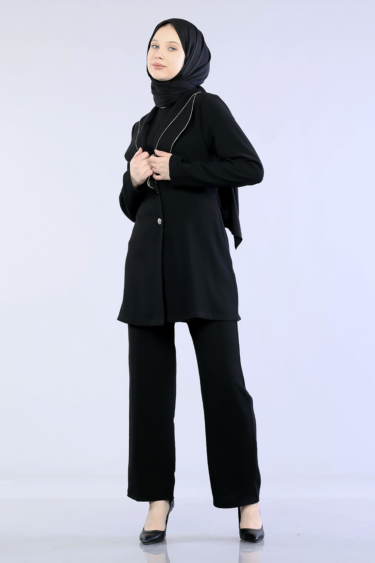 7621 Takim 38-46 Yaprak - Siyah - 1