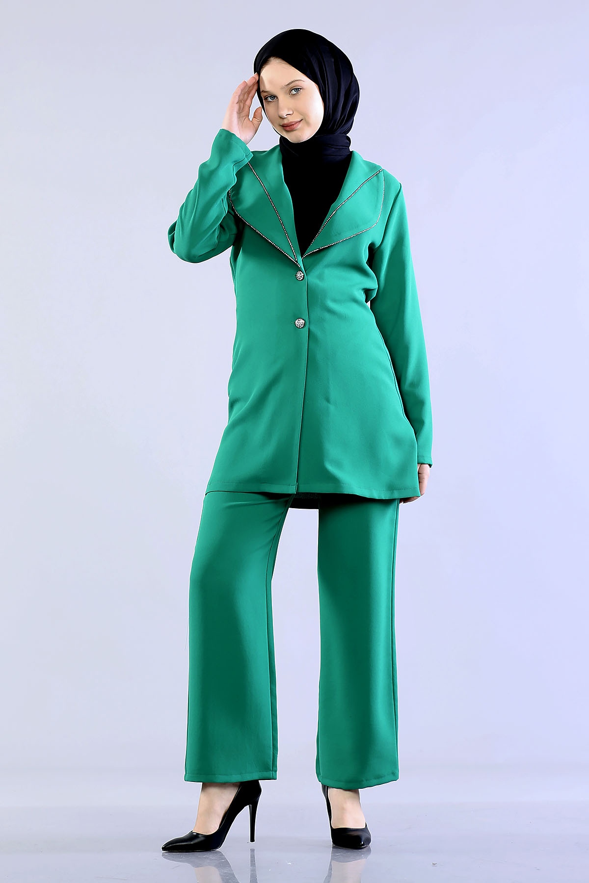 7621 Takim 38-46 Yaprak - Zumrut - 2