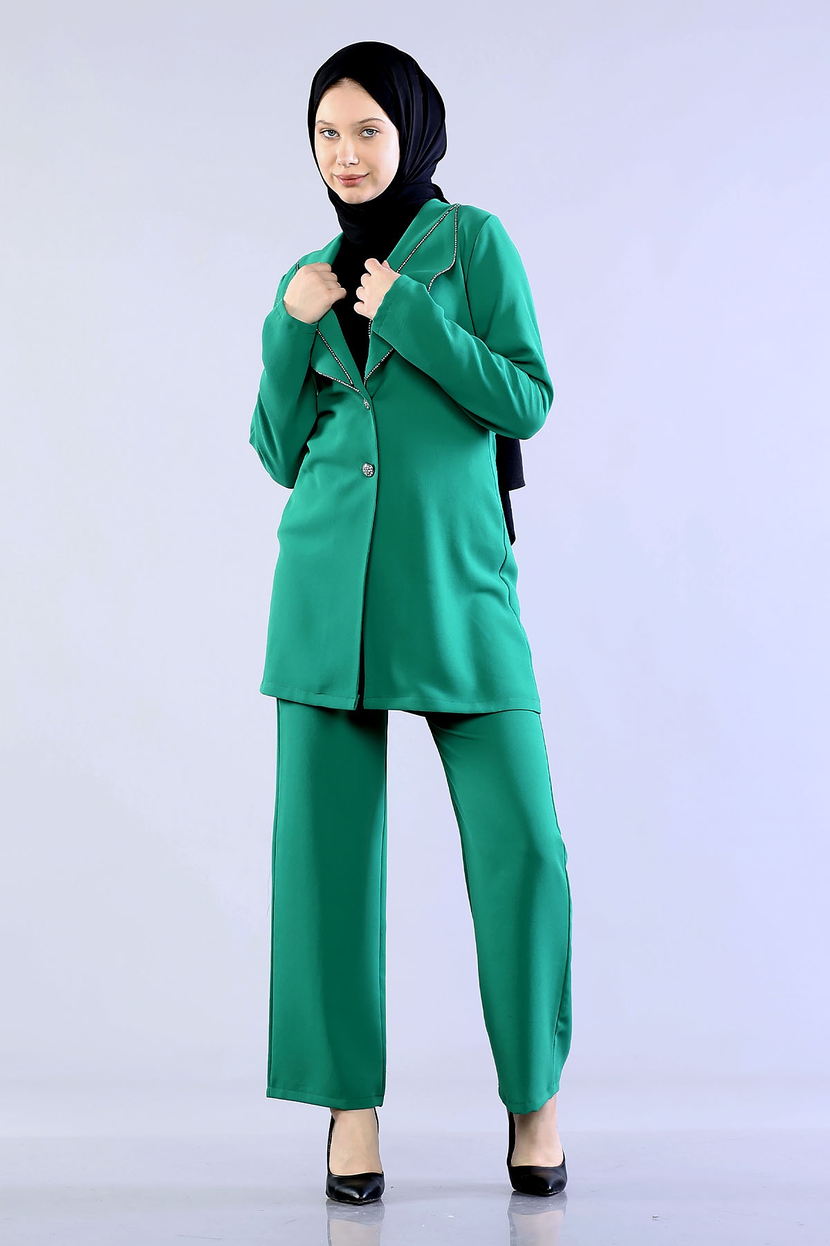 7621 Takim 38-46 Yaprak - Zumrut - 4