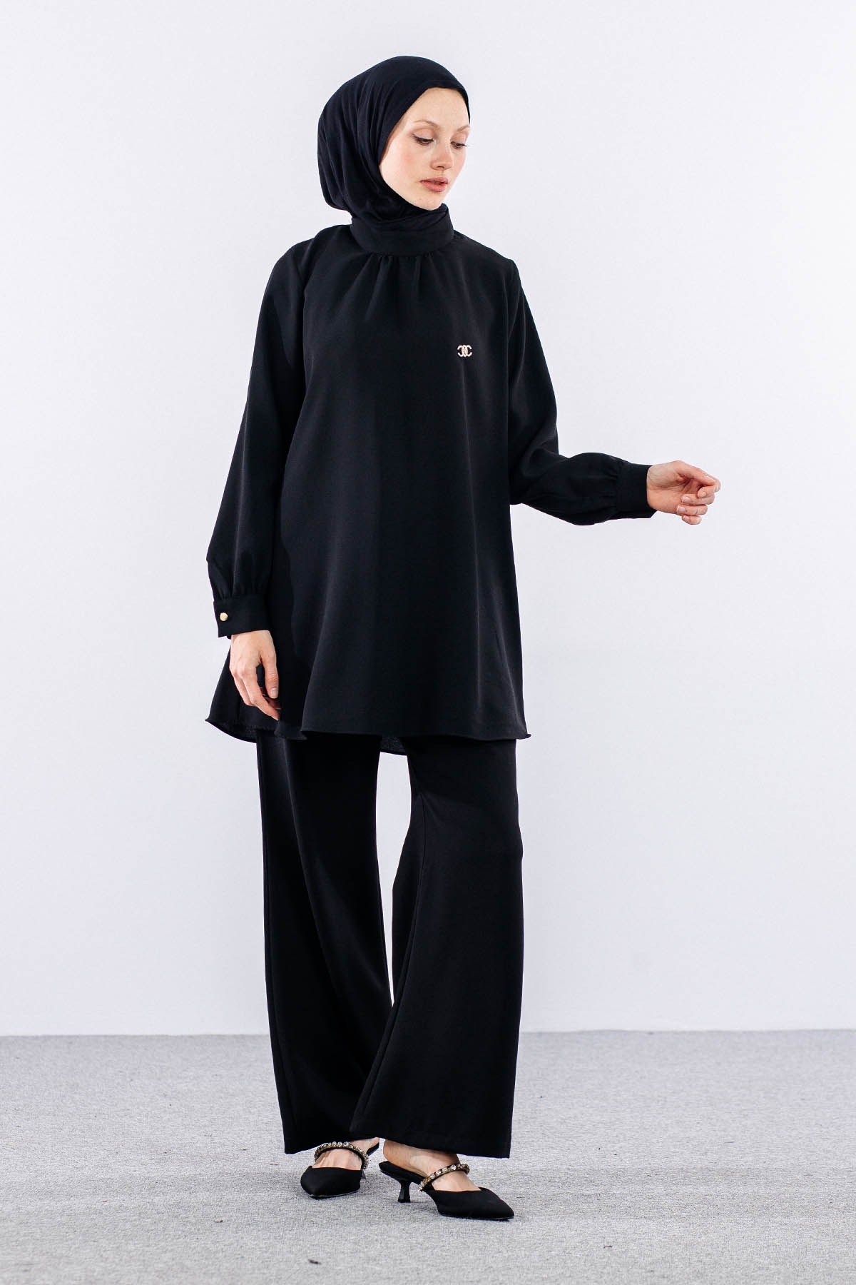 7633 Takim 40-48 Broş Detay - Siyah - 1