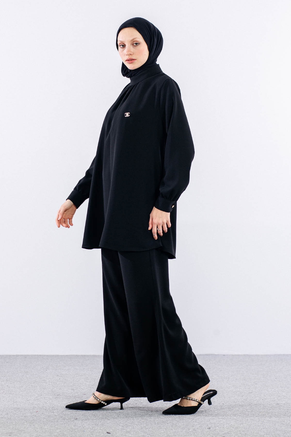 7633 Takim 40-48 Broş Detay - Siyah - 3