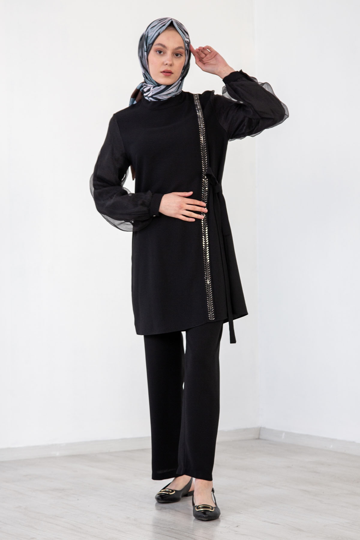 7658 Takim 40-48 Tül - Siyah - 2