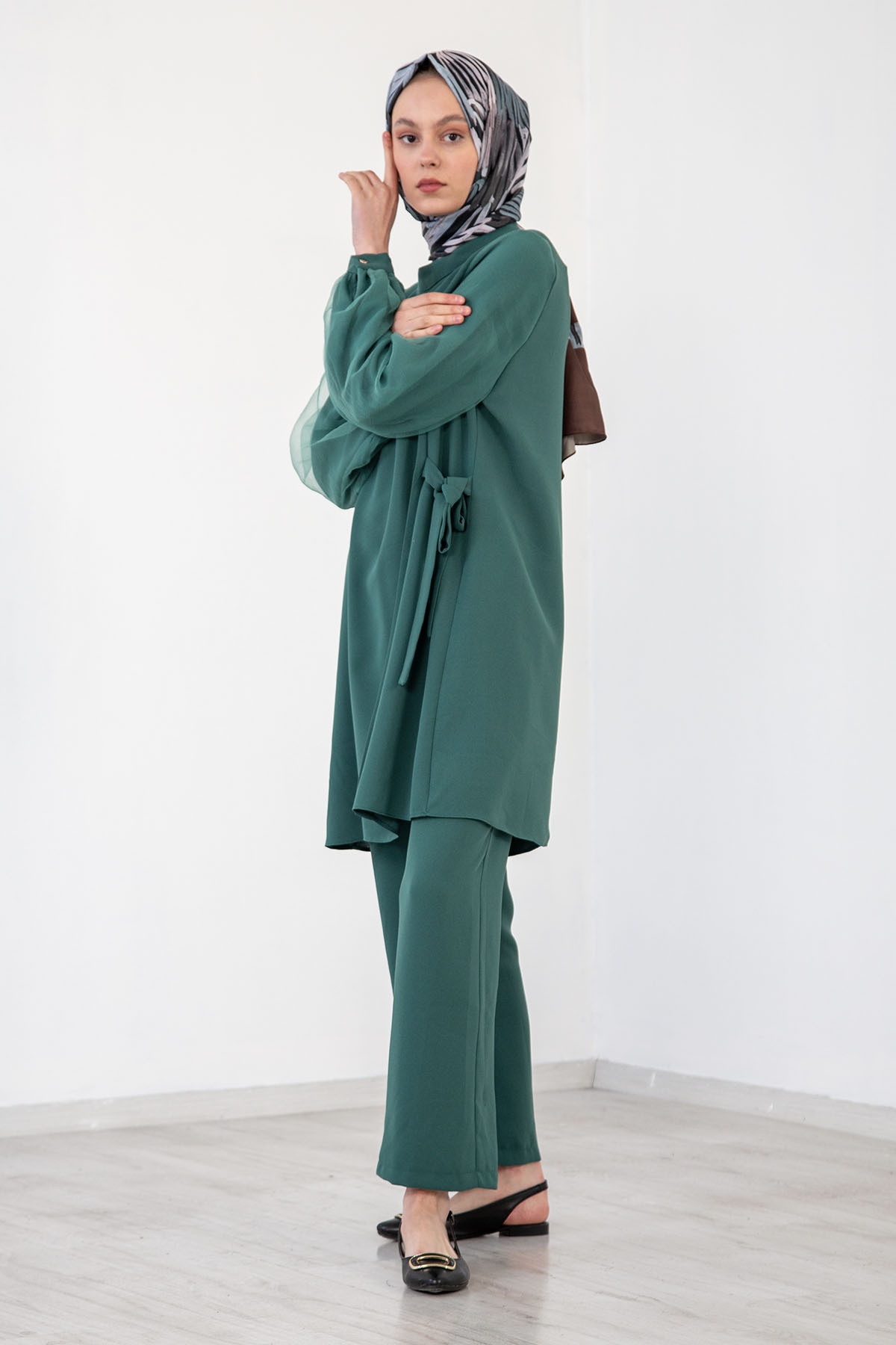 7658 Takim 40-48 Tül - Yesil - 1