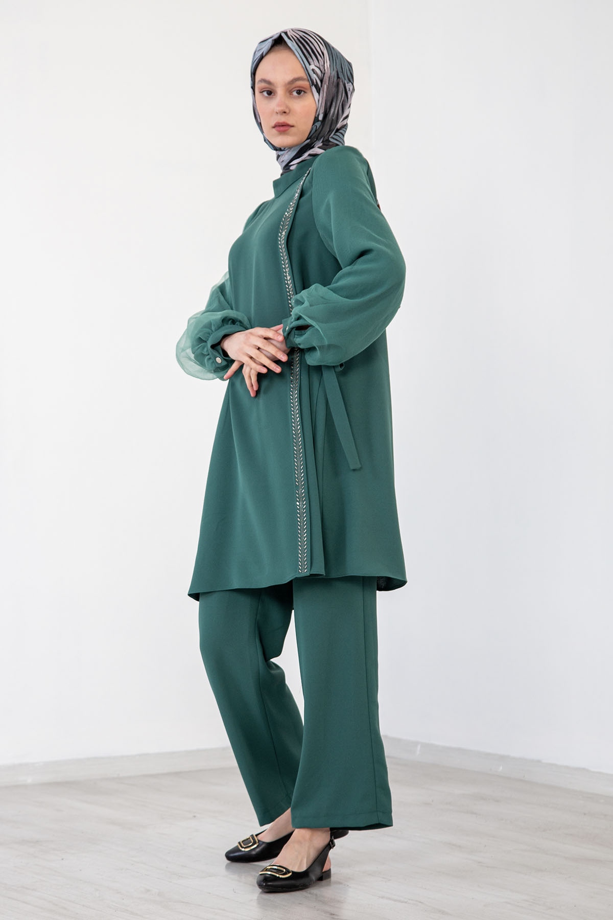 7658 Takim 40-48 Tül - Yesil - 2