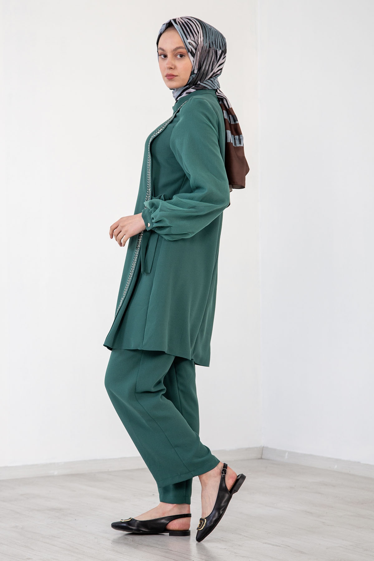 7658 Takim 40-48 Tül - Yesil - 4