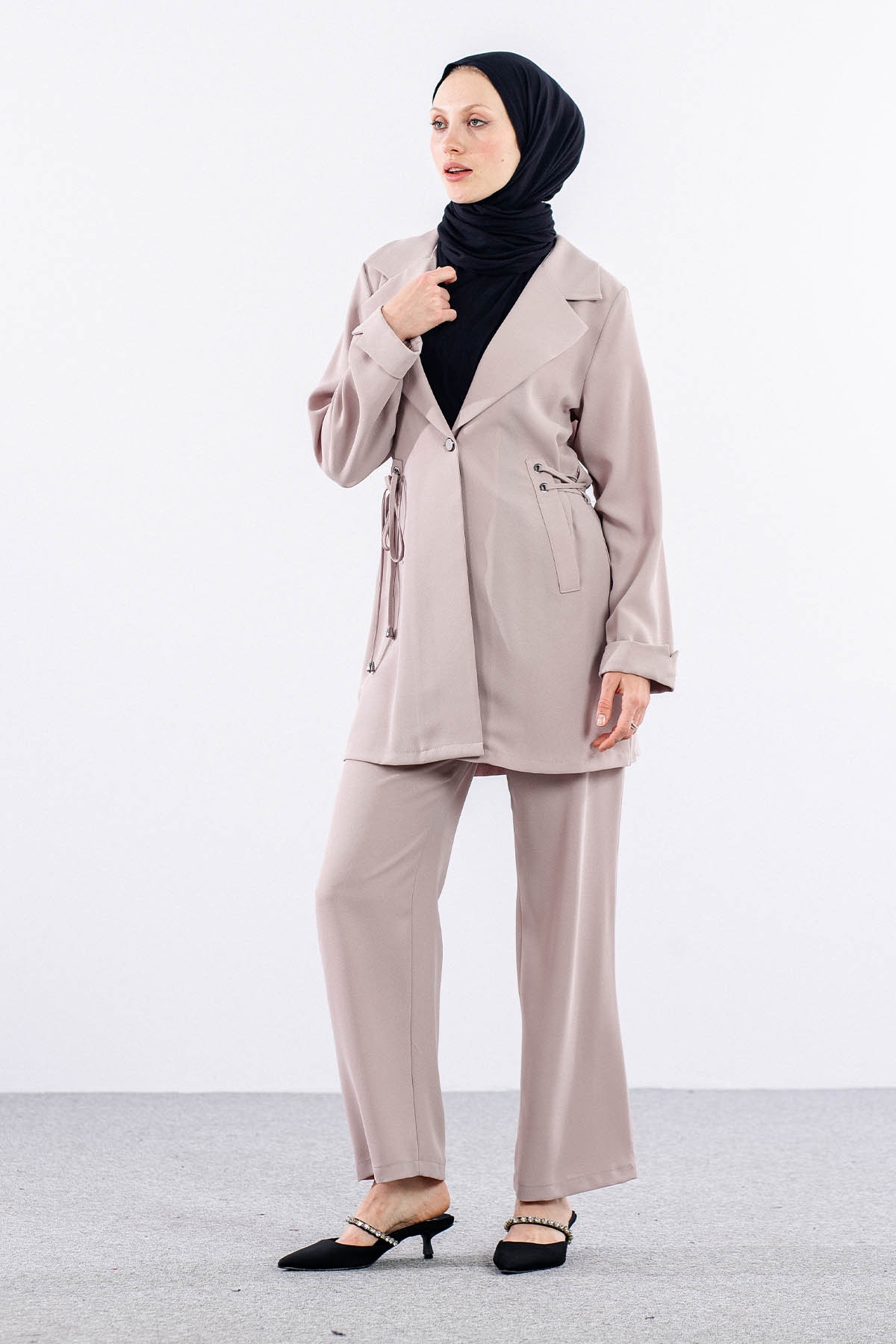 7677 Takim 40-48 Kuşgözü Detay şik - Tas - 1