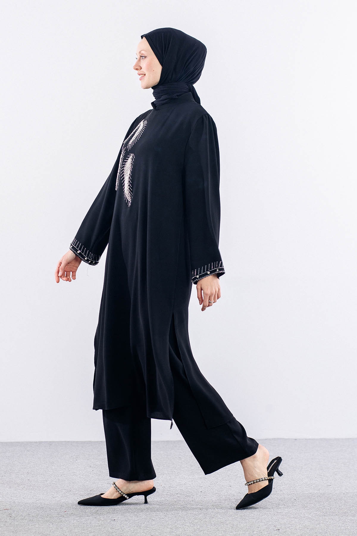 7683 şik Takim 42-50 Yaprak - Siyah - 4