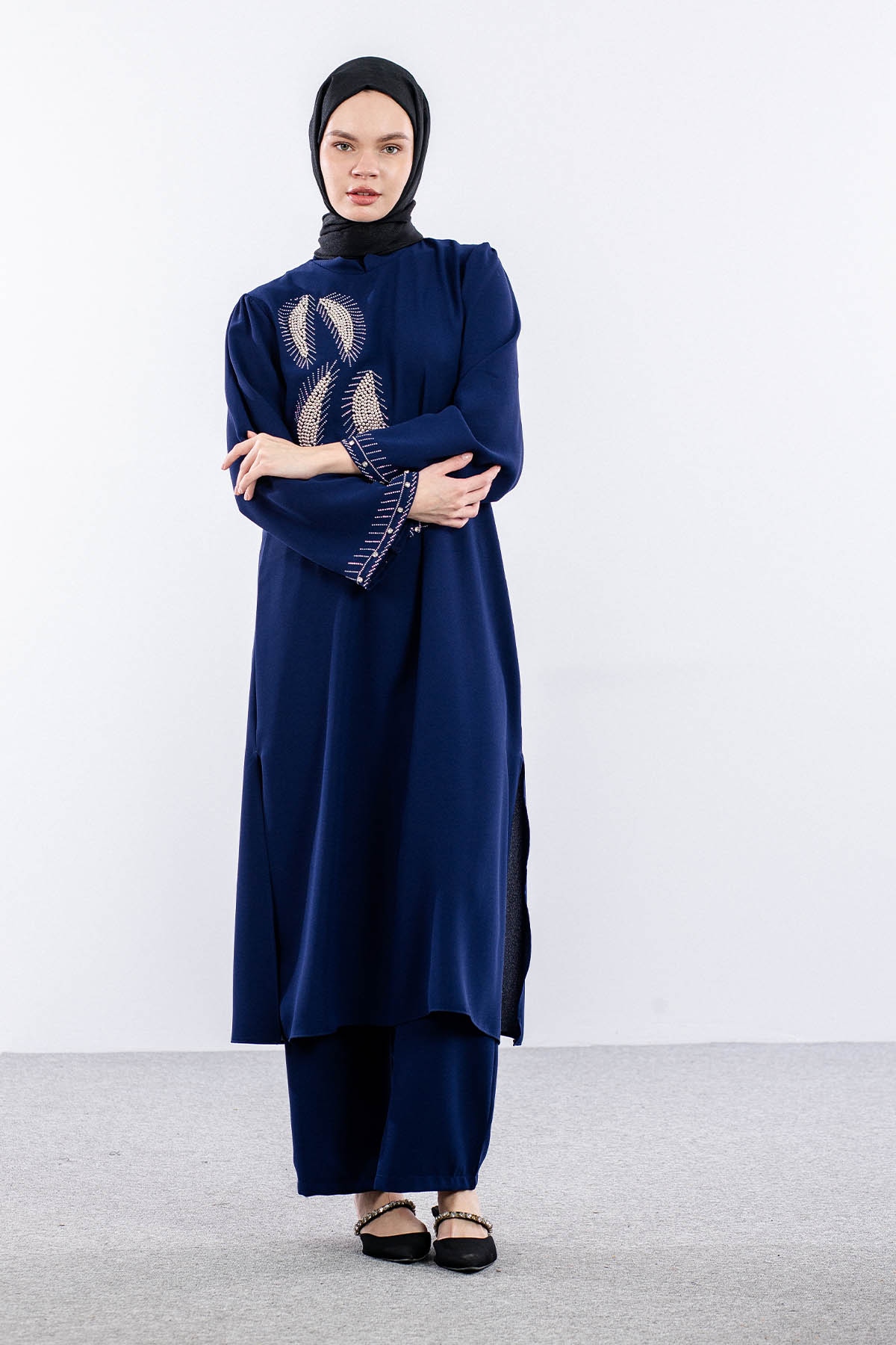 7683 Takim 42-50 Şık Yaprak Tas - Sax - 3