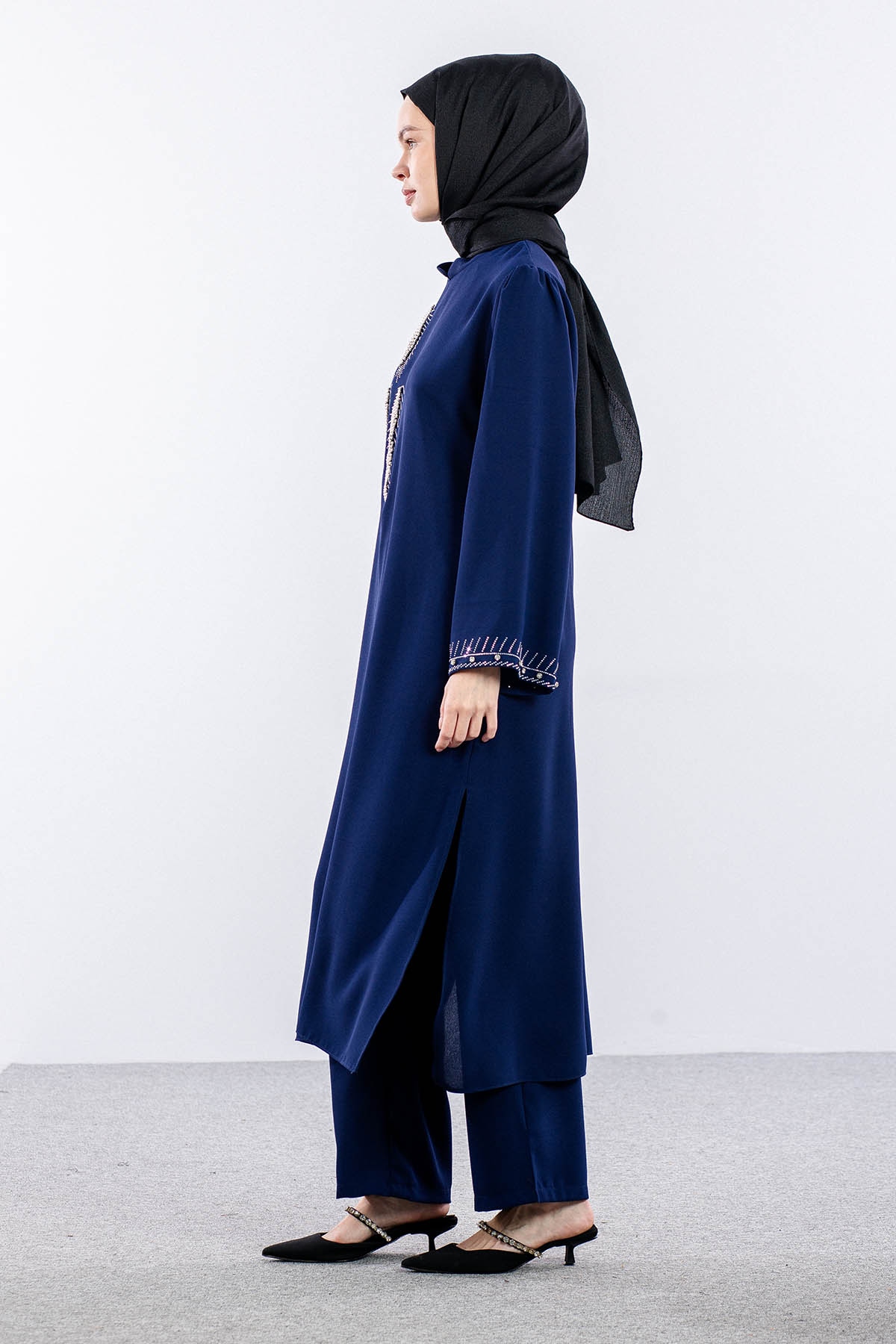 7683 Takim 42-50 Şık Yaprak Tas - Sax - 4