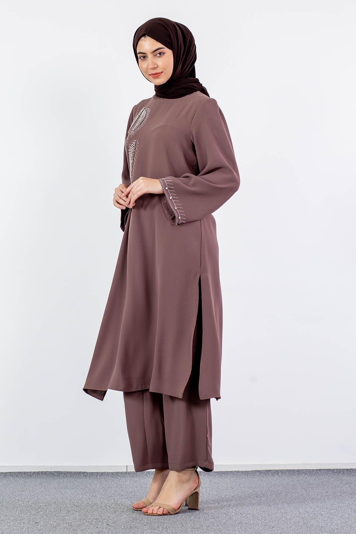 7683 Takim 42-50 Yaprak - Kahve - 2