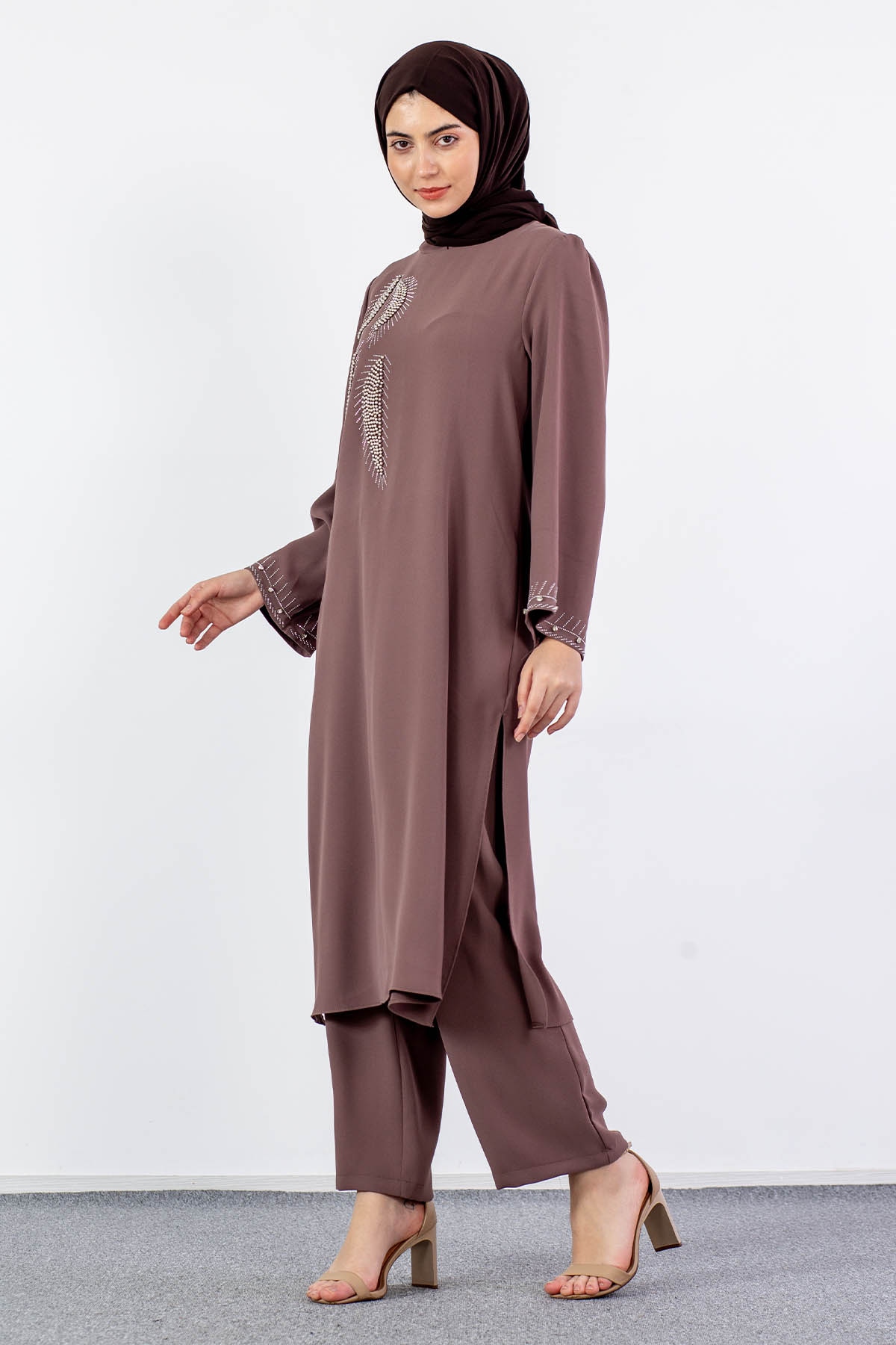 7683 Takim 42-50 Yaprak - Kahve - 3