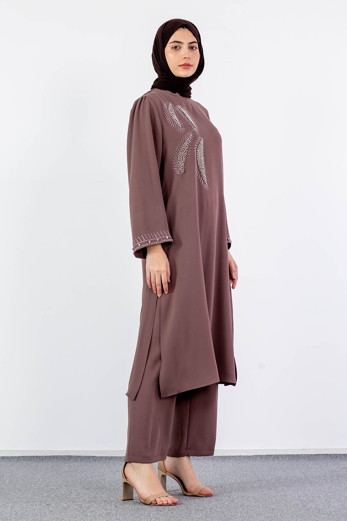 7683 Takim 42-50 Yaprak - Kahve - 4