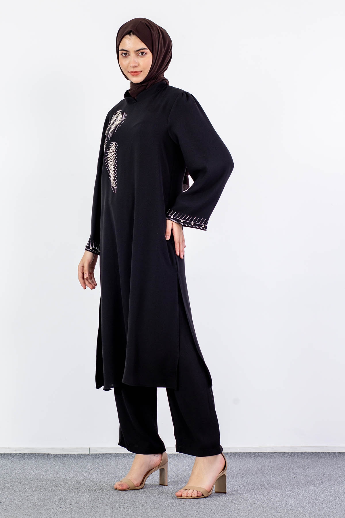 7683 Takim 42-50 Yaprak - Siyah - 2