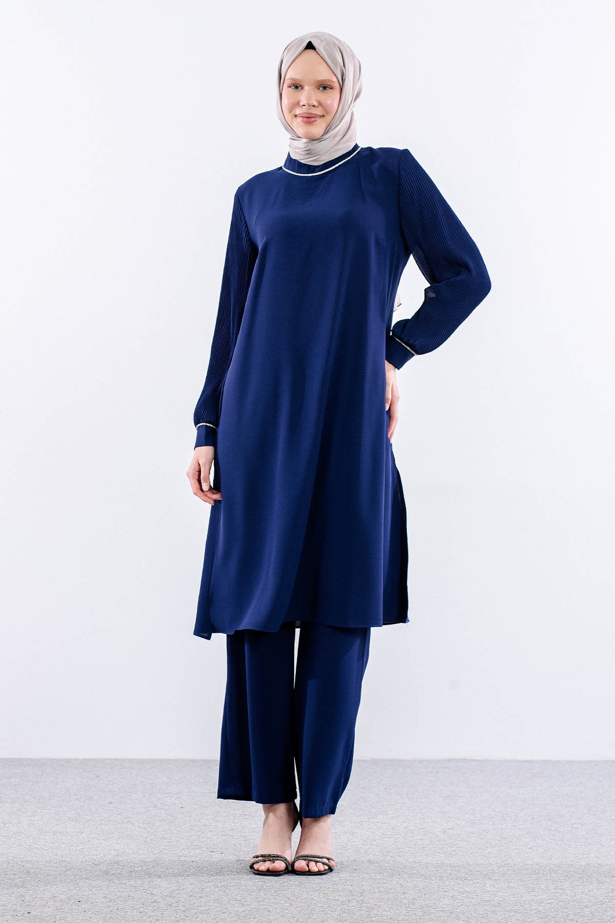 7688 Takim 42-50 Kolu Plıse Detay - Sax - 1