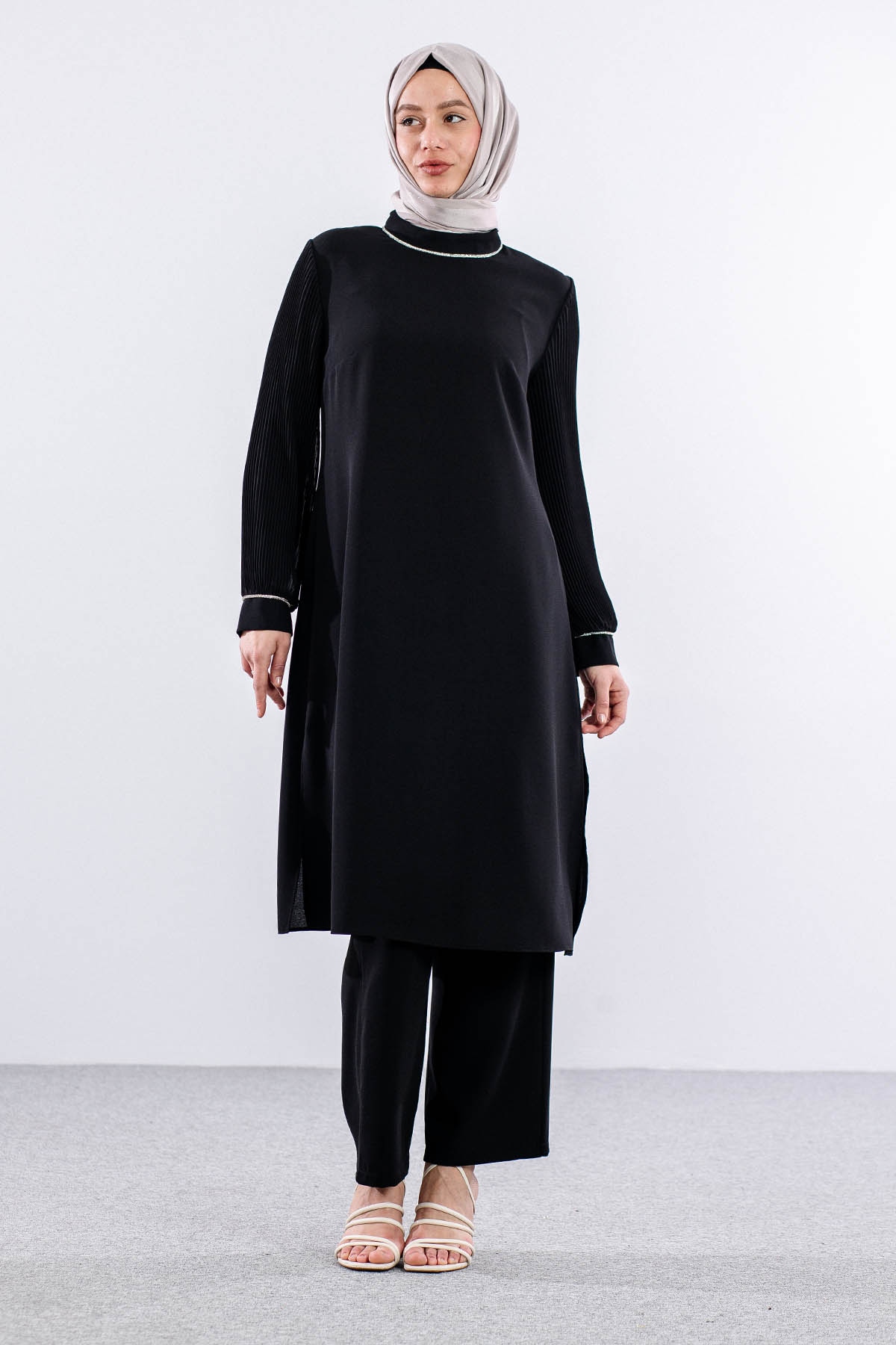 7688 Takim 42-50 Plise - Siyah - 1