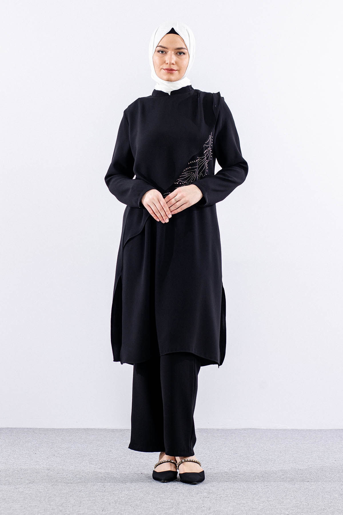 7689 şik Takim 42-50 İnci - Siyah - 1